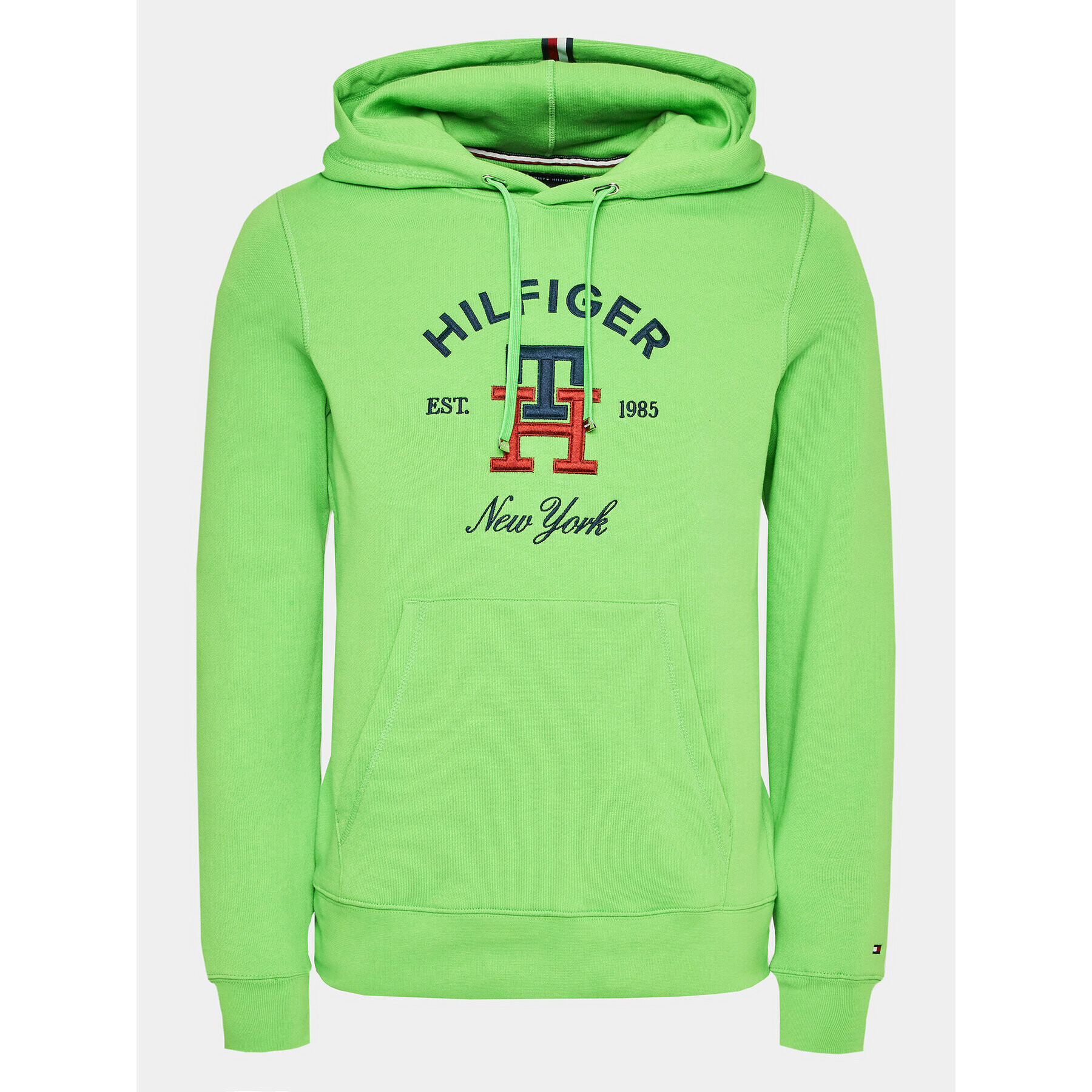 Tommy Hilfiger Суитшърт Curved Monogram MW0MW30017 Зелен Regular Fit - Pepit.bg