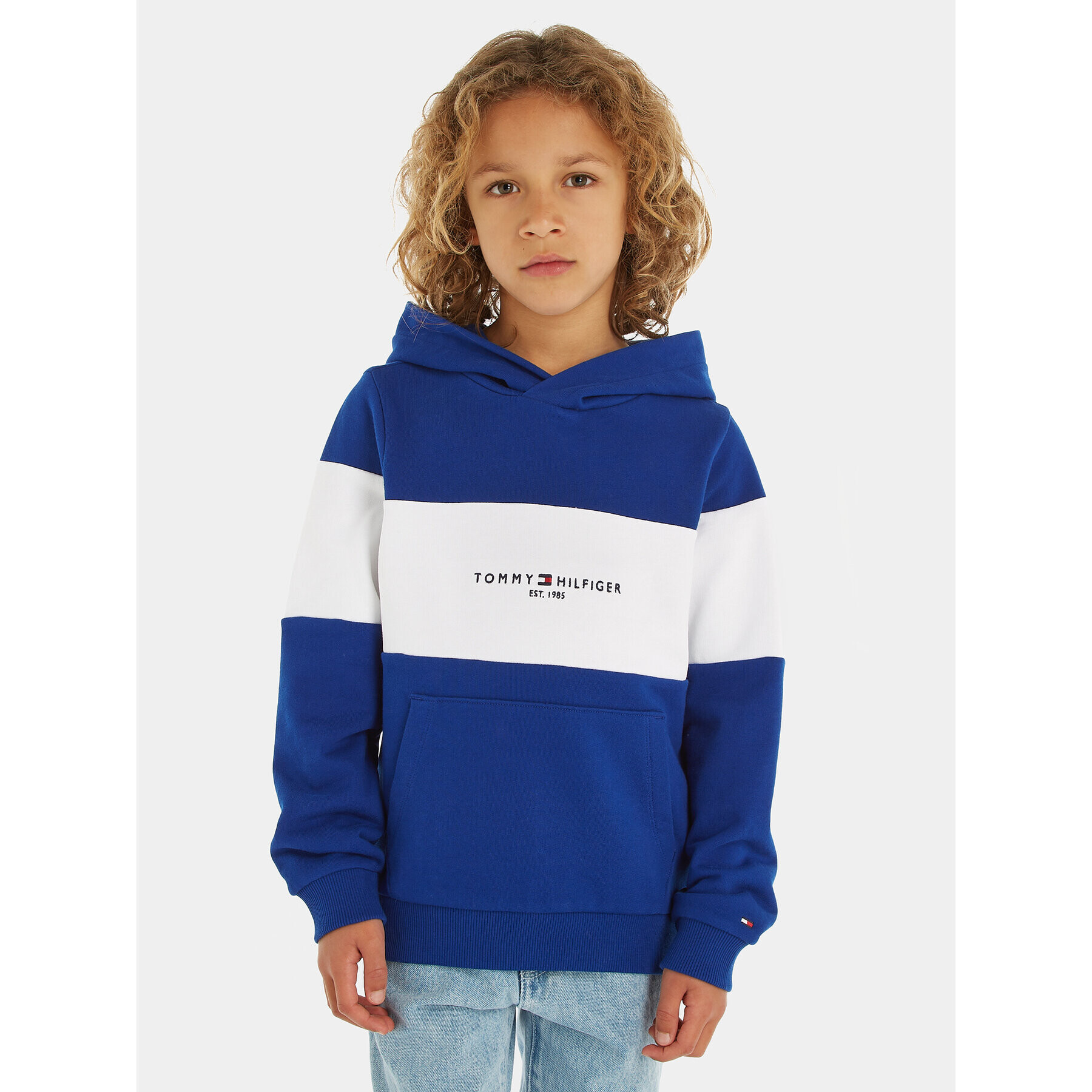 Tommy Hilfiger Суитшърт Essential Colorblock KB0KB08385 M Син Regular Fit - Pepit.bg