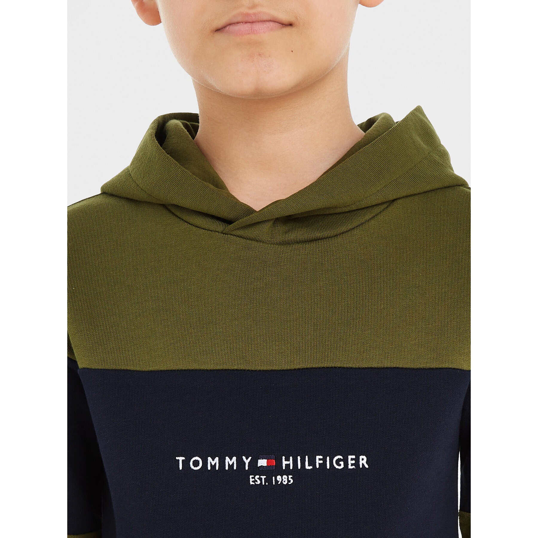 Tommy Hilfiger Суитшърт Essential Colorblock KB0KB08385 M Зелен Regular Fit - Pepit.bg