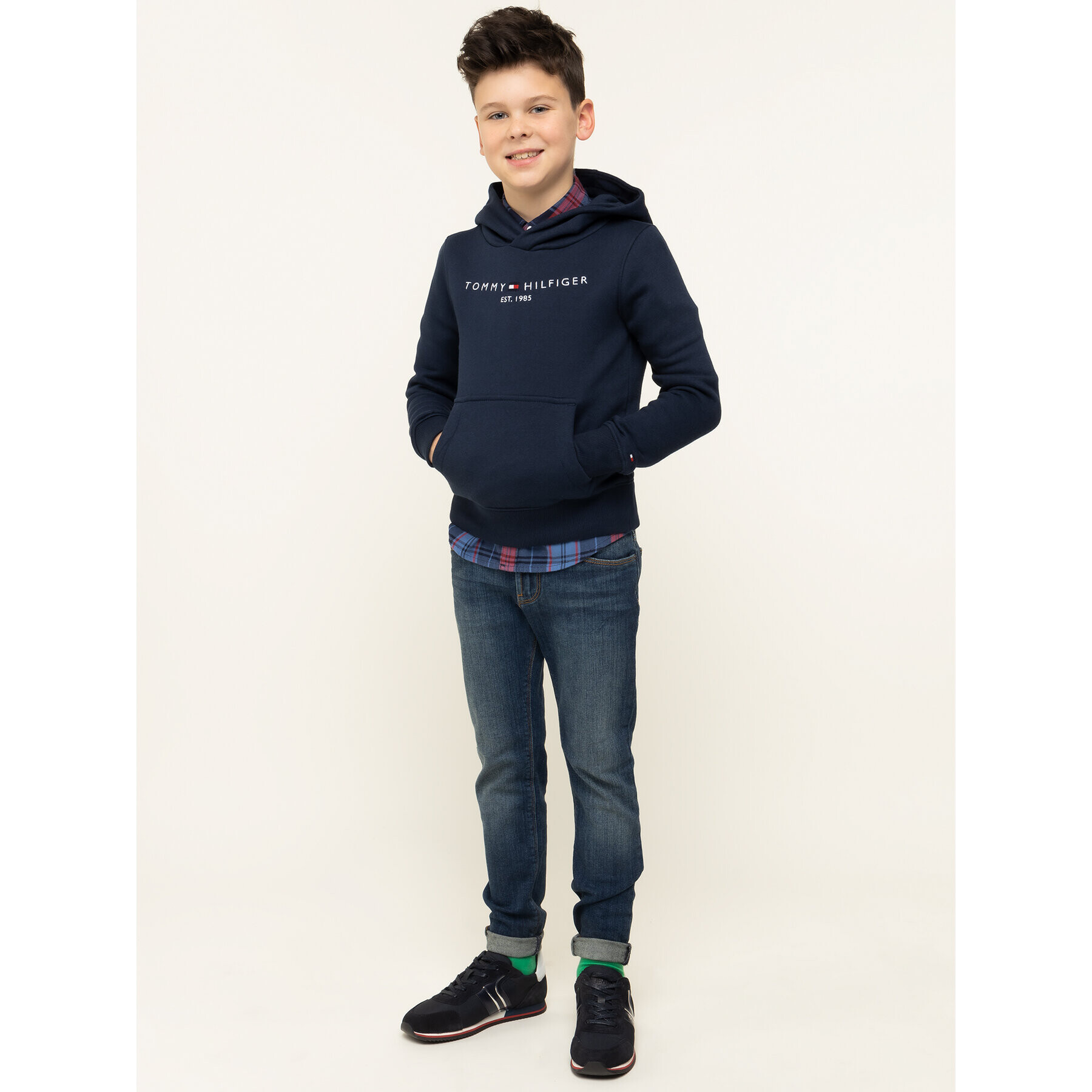 Tommy Hilfiger Суитшърт Essential KB0KB05057 D Тъмносин Regular Fit - Pepit.bg