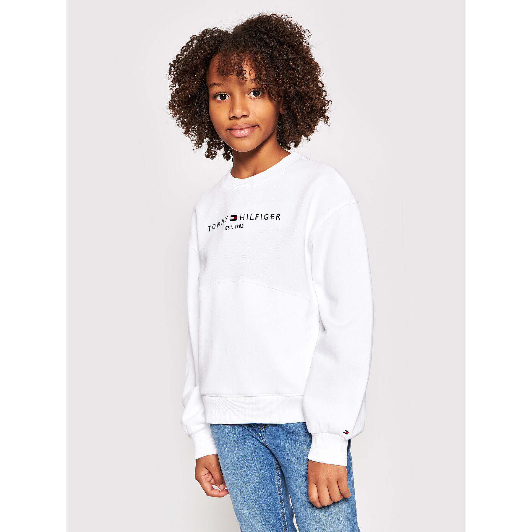 Tommy Hilfiger Суитшърт Essential KG0KG05764 D Бял Regular Fit - Pepit.bg