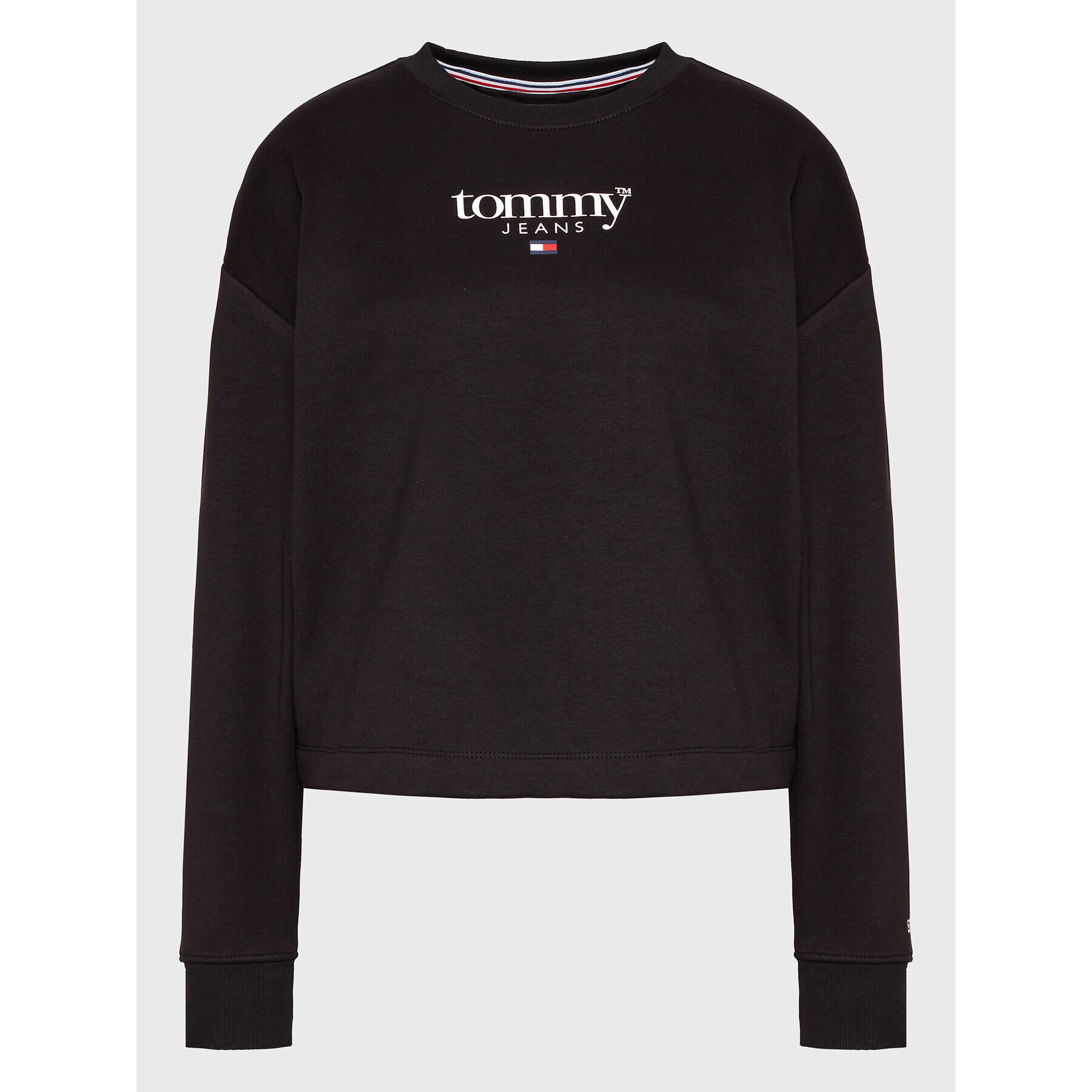 Tommy Hilfiger Суитшърт Essential Logo DW0DW14325 Черен Relaxed Fit - Pepit.bg