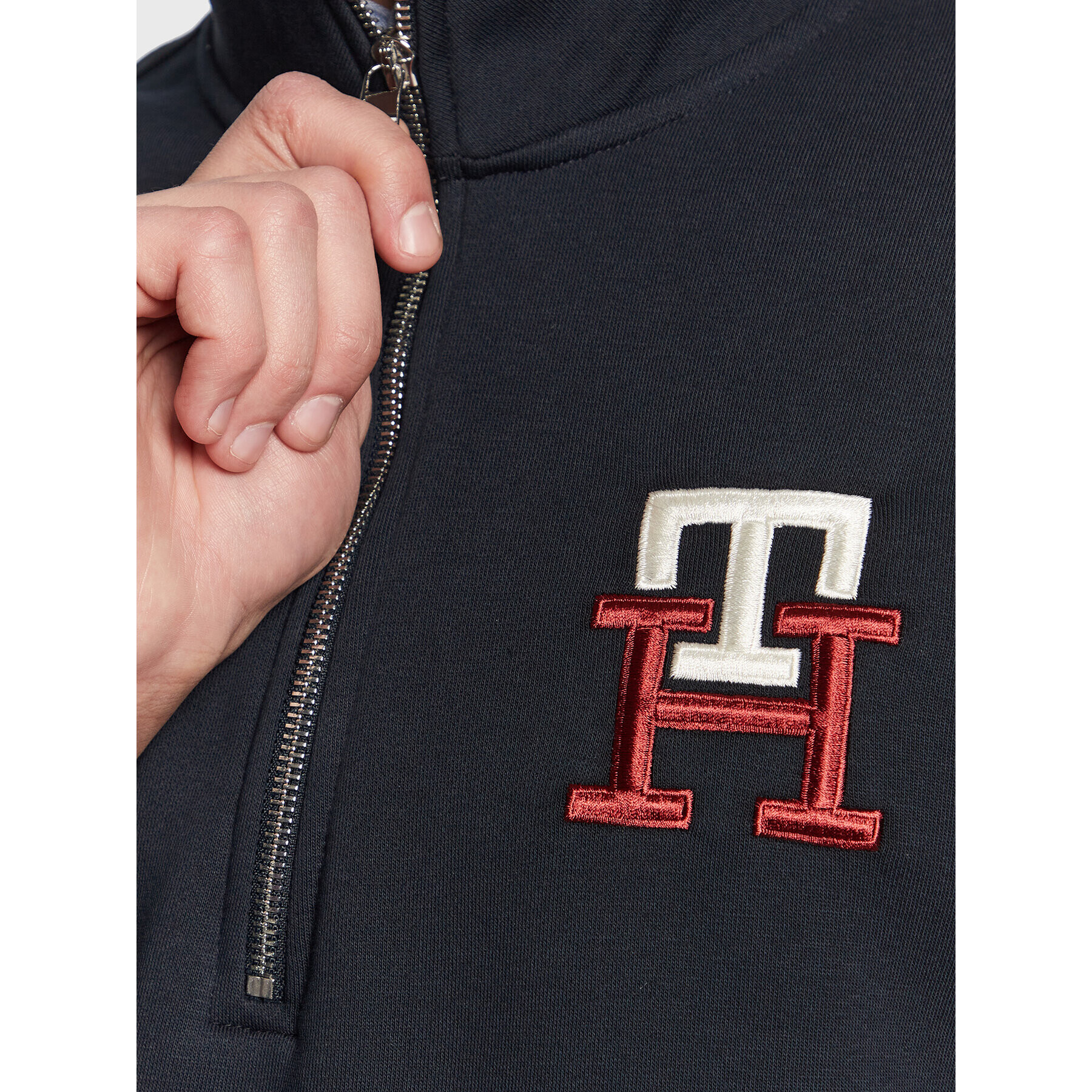 Tommy Hilfiger Суитшърт Essential Monogram MW0MW29304 Тъмносин Regular Fit - Pepit.bg