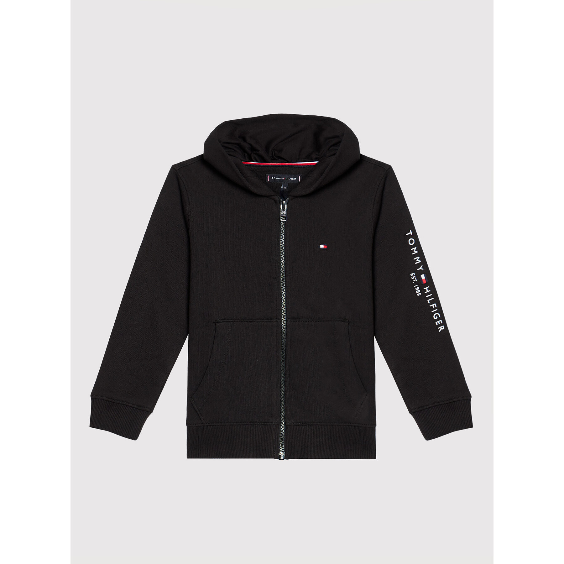 Tommy Hilfiger Суитшърт Essential Zip Through KB0KB06341 D Черен Regular Fit - Pepit.bg