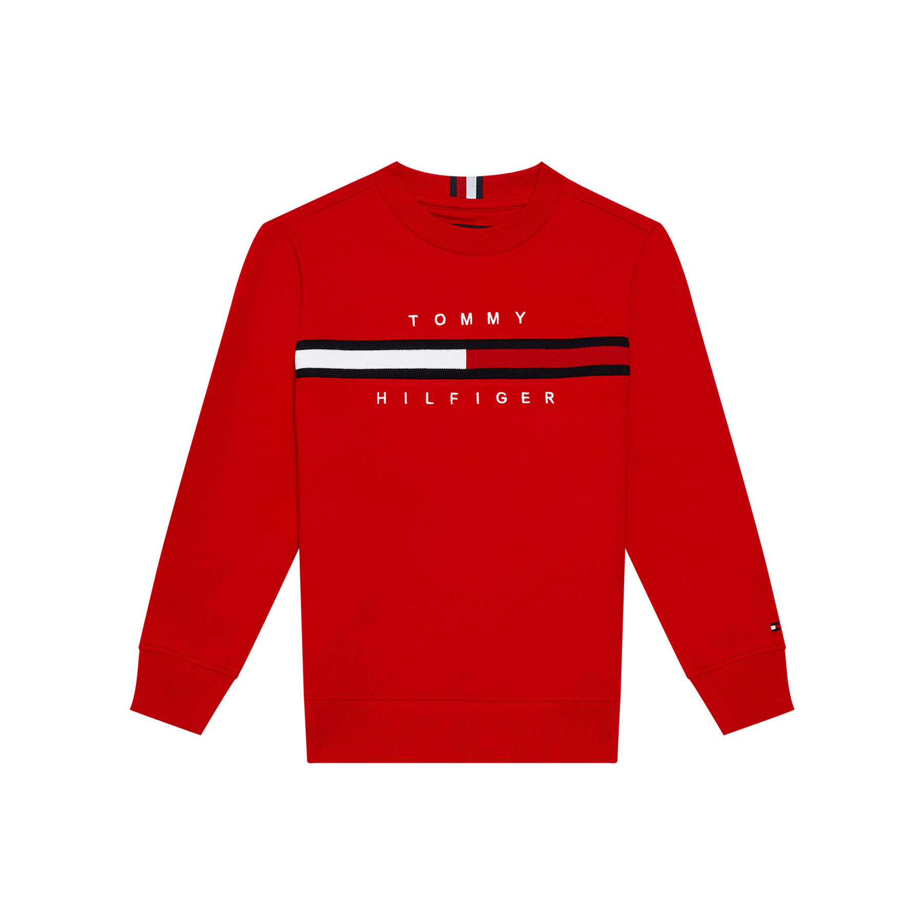 Tommy Hilfiger Суитшърт Flag Rib Insert KB0KB06568 D Червен Regular Fit - Pepit.bg