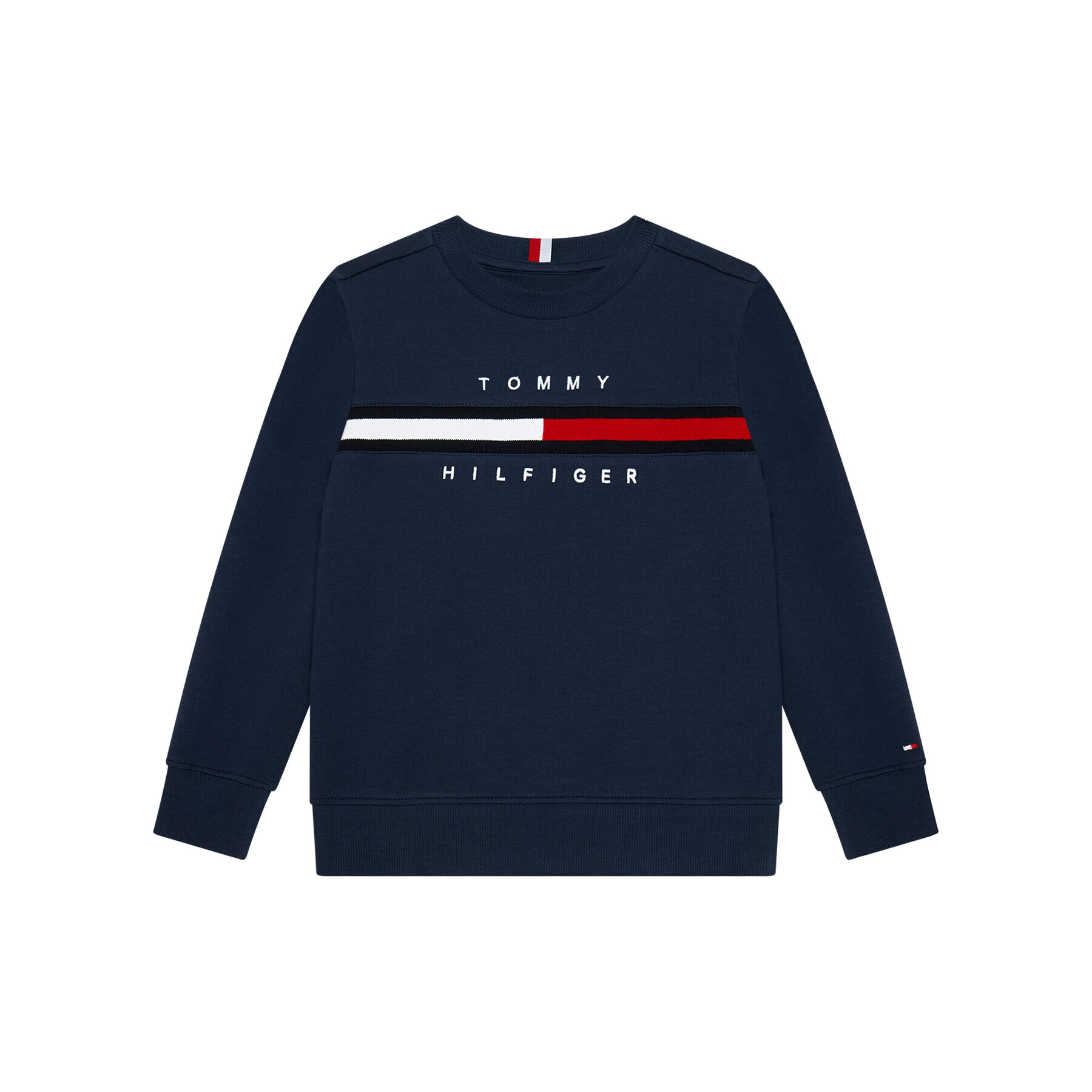 Tommy Hilfiger Суитшърт Flag Rib Insert Sweatshirt KB0KB06568 M Тъмносин Regular Fit - Pepit.bg