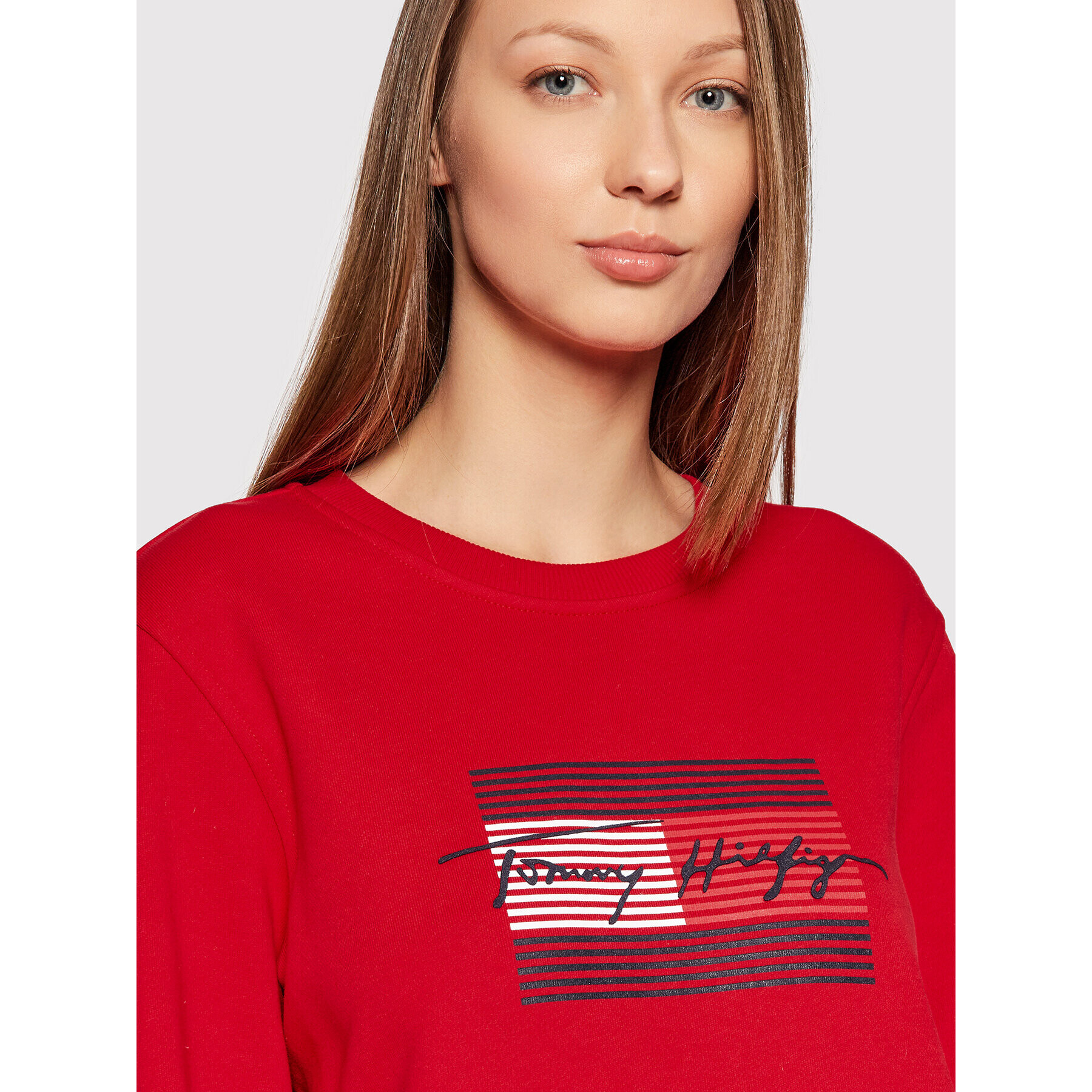 Tommy Hilfiger Суитшърт Flag WW0WW31735 Червен Regular Fit - Pepit.bg