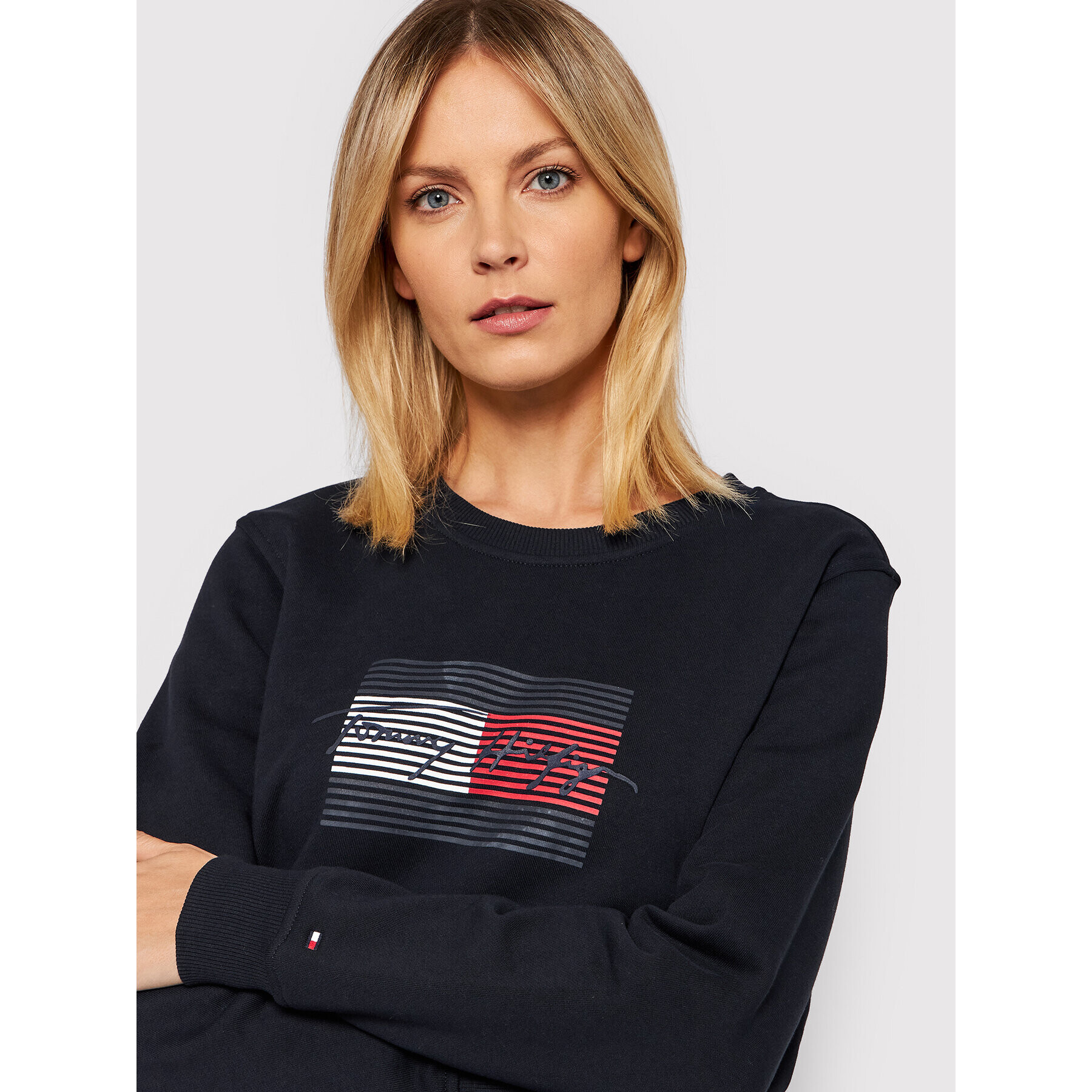 Tommy Hilfiger Суитшърт Flag WW0WW31735 Тъмносин Regular Fit - Pepit.bg