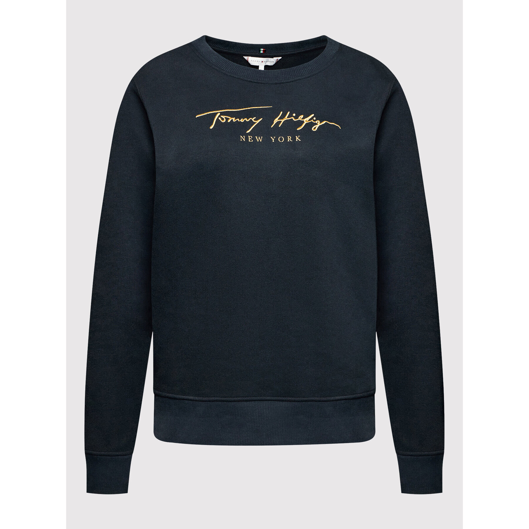 Tommy Hilfiger Суитшърт Fleece Gold Script WW0WW33846 Тъмносин Regular Fit - Pepit.bg