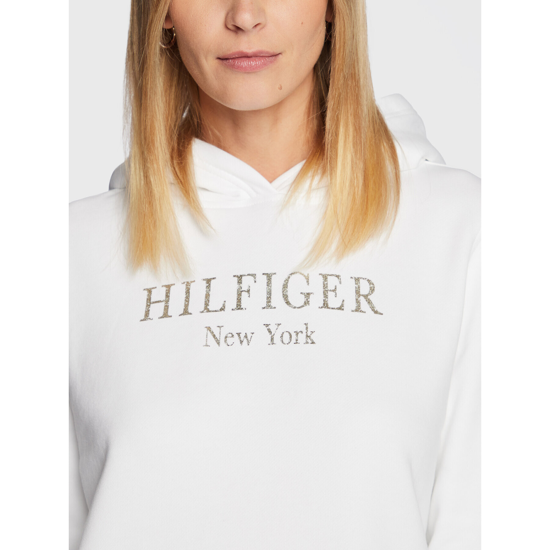 Tommy Hilfiger Суитшърт Foil WW0WW37181 Бял Regular Fit - Pepit.bg