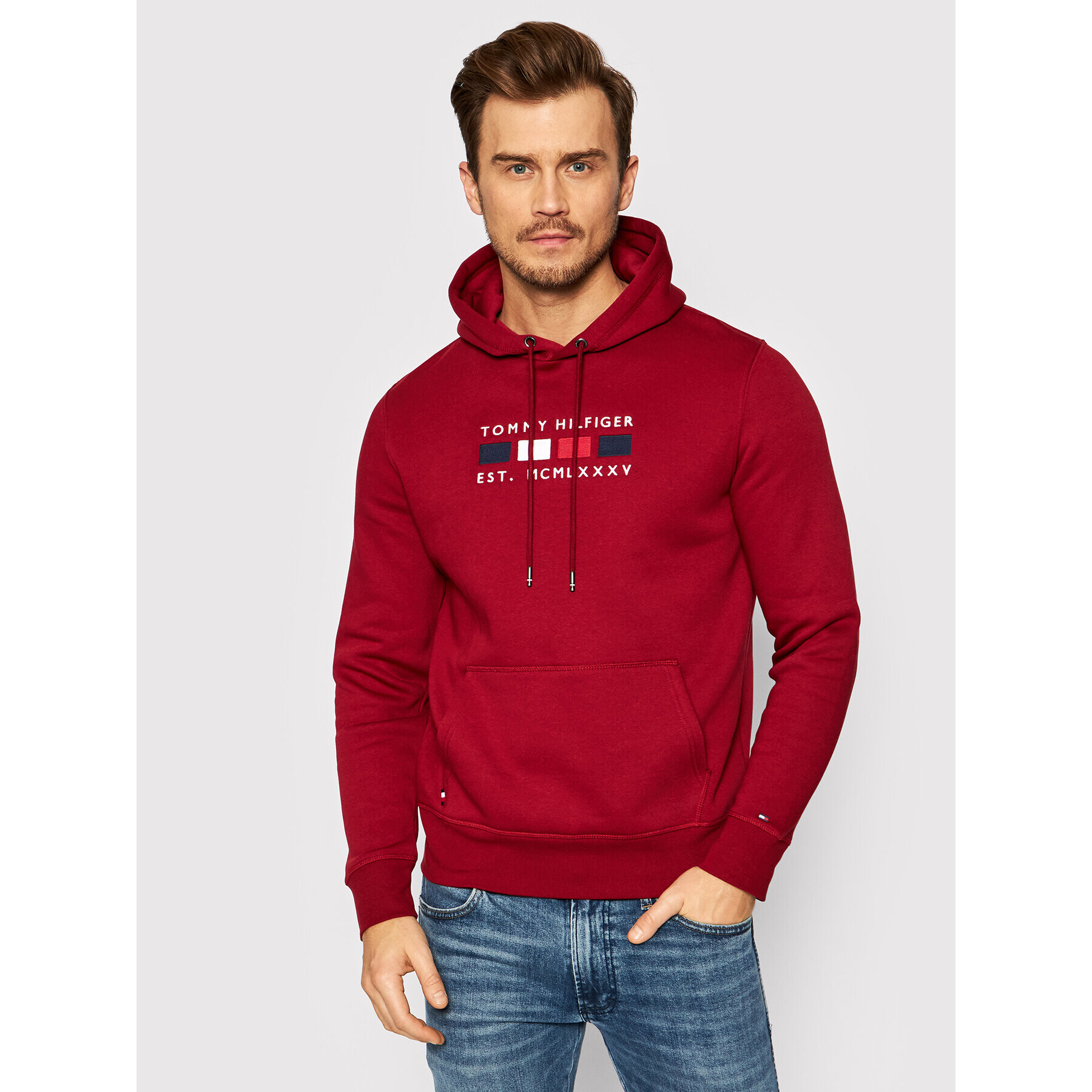 Tommy Hilfiger Суитшърт Four Flags MW0MW20132 Червен Regular Fit - Pepit.bg