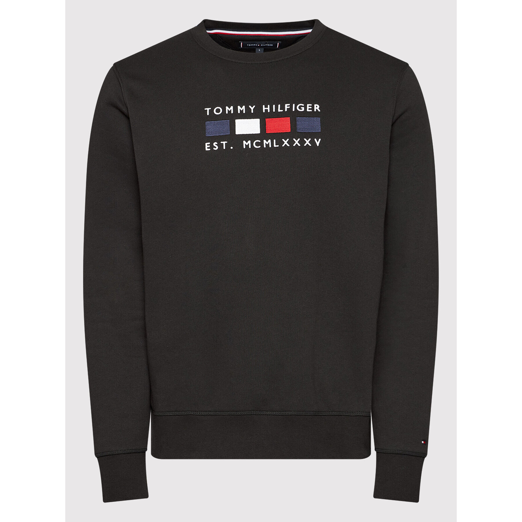 Tommy Hilfiger Суитшърт Four Flags MW0MW20133 Черен Regular Fit - Pepit.bg