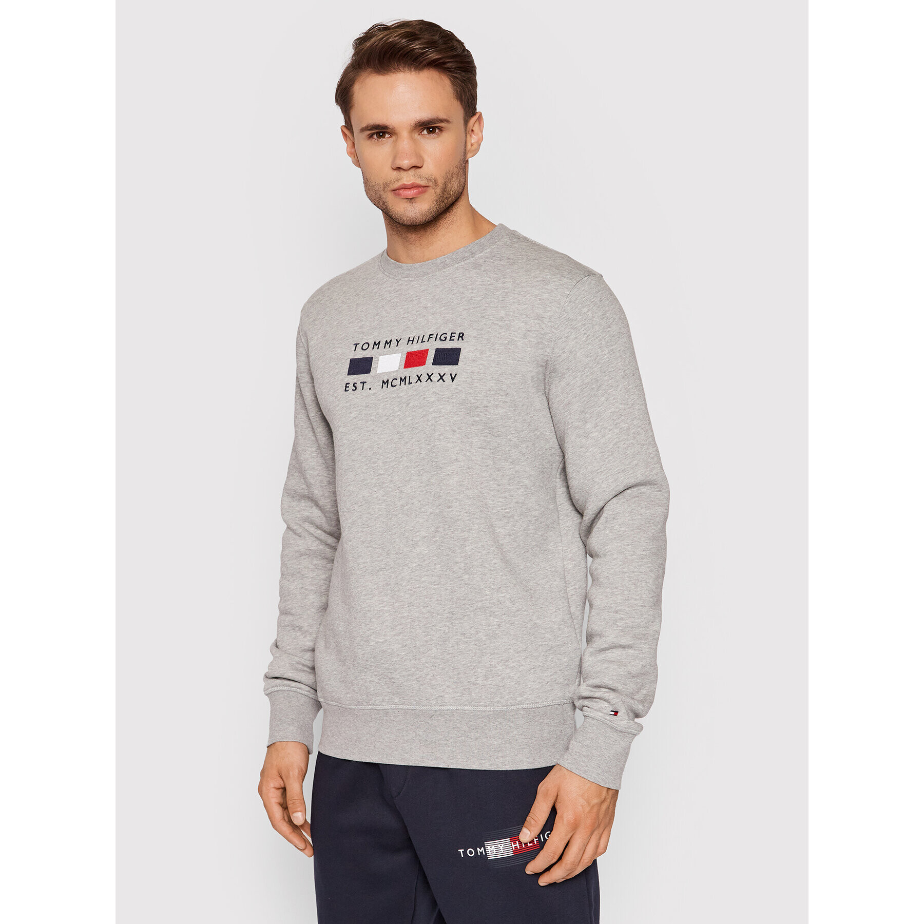 Tommy Hilfiger Суитшърт Four Flags MW0MW20133 Сив Regular Fit - Pepit.bg