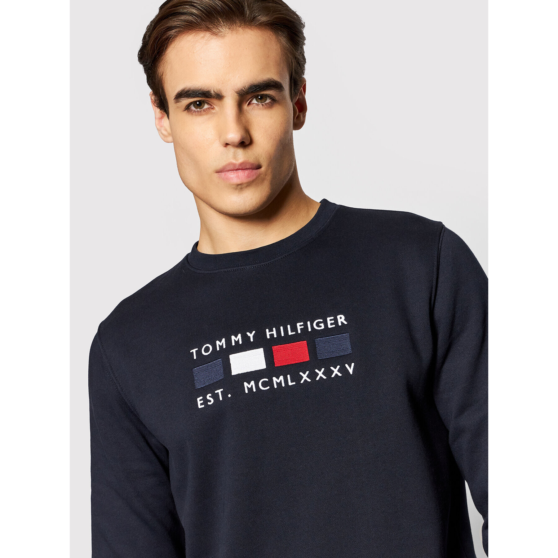 Tommy Hilfiger Суитшърт Four Flags MW0MW20133 Тъмносин Regular Fit - Pepit.bg