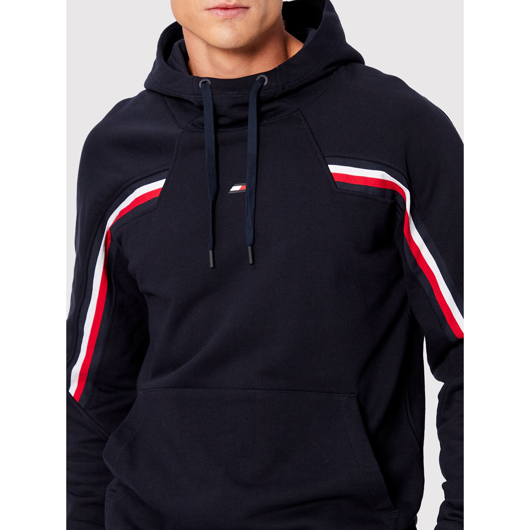 Tommy Hilfiger Суитшърт Global Stripe MW0MW25276 Тъмносин Regular Fit - Pepit.bg