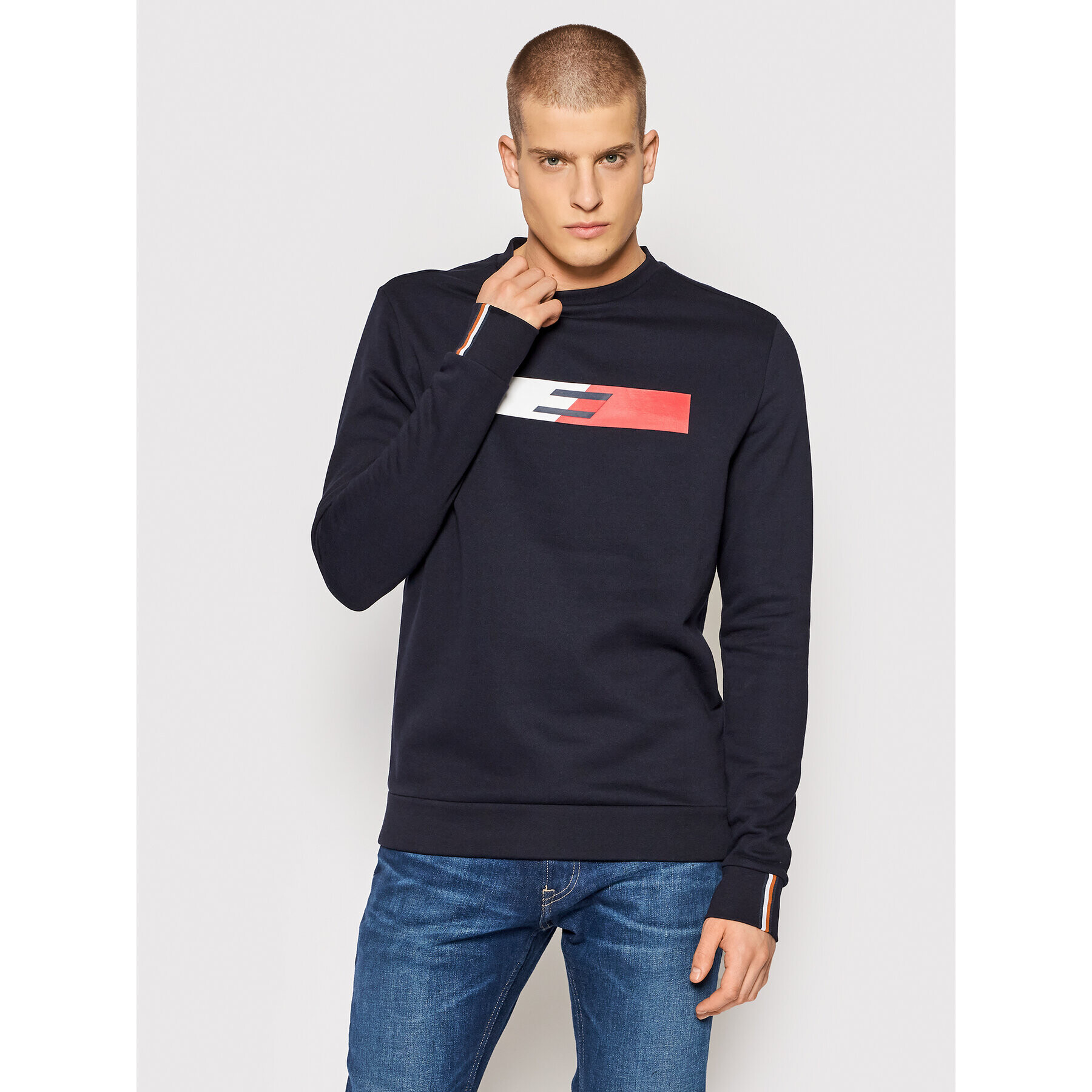 Tommy Hilfiger Суитшърт Graphic Crew MW0MW19762 Тъмносин Regular Fit - Pepit.bg