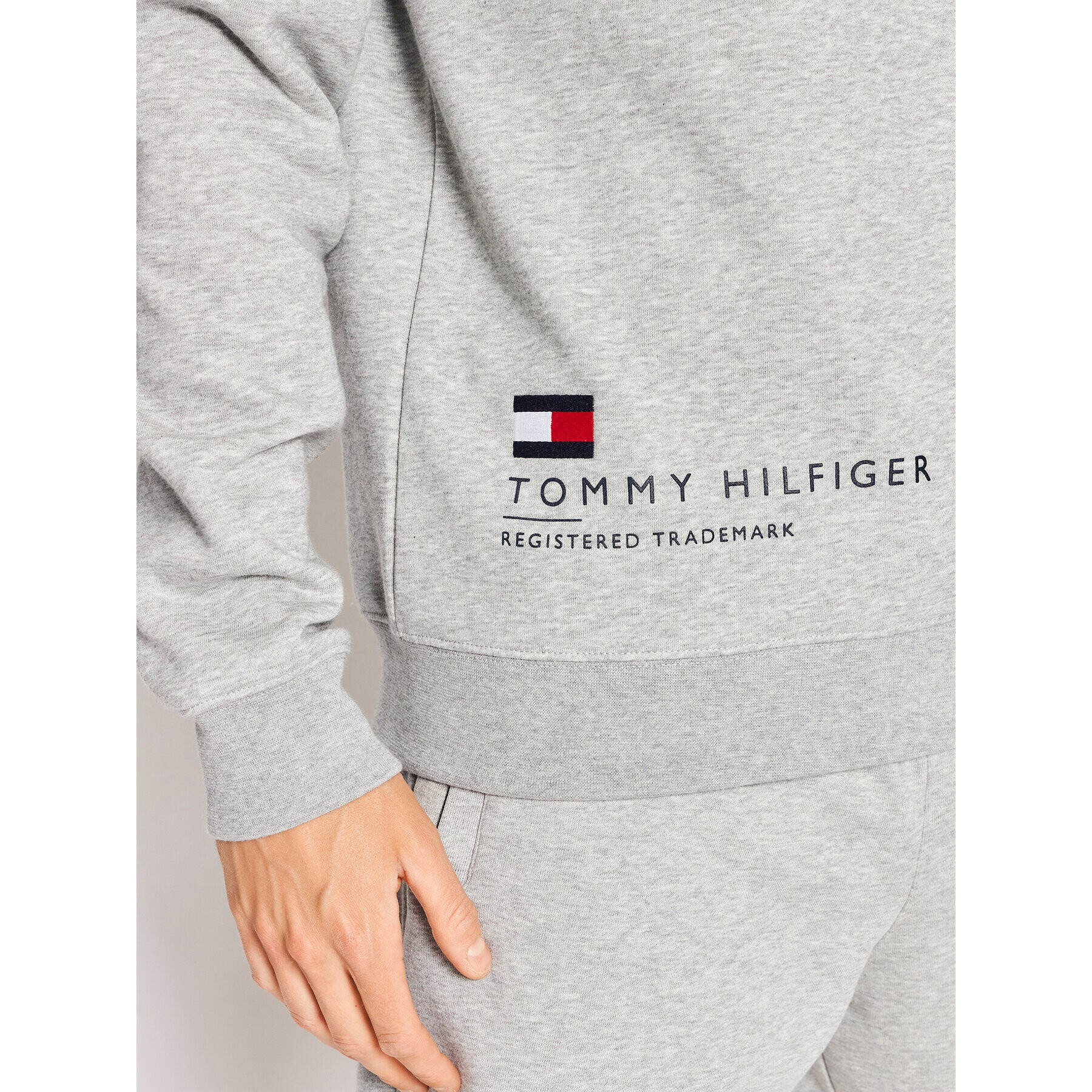 Tommy Hilfiger Суитшърт Hem Placement MW0MW25068 Сив Regular Fit - Pepit.bg