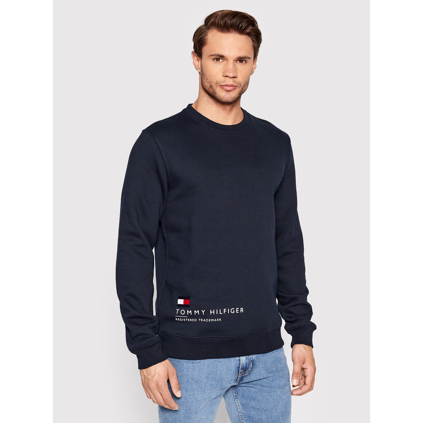 Tommy Hilfiger Суитшърт Hem Placement MW0MW25068 Тъмносин Regular Fit - Pepit.bg