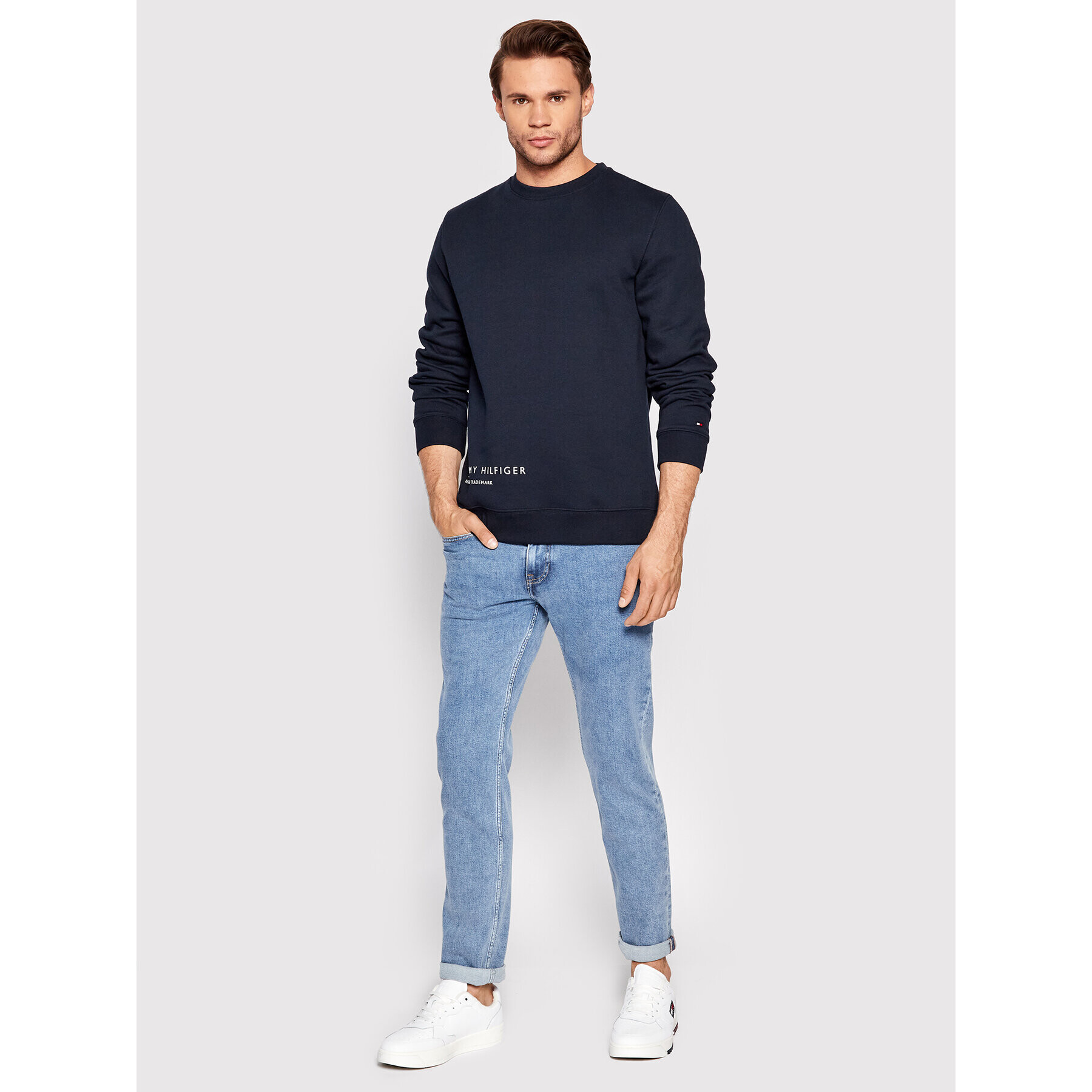 Tommy Hilfiger Суитшърт Hem Placement MW0MW25068 Тъмносин Regular Fit - Pepit.bg