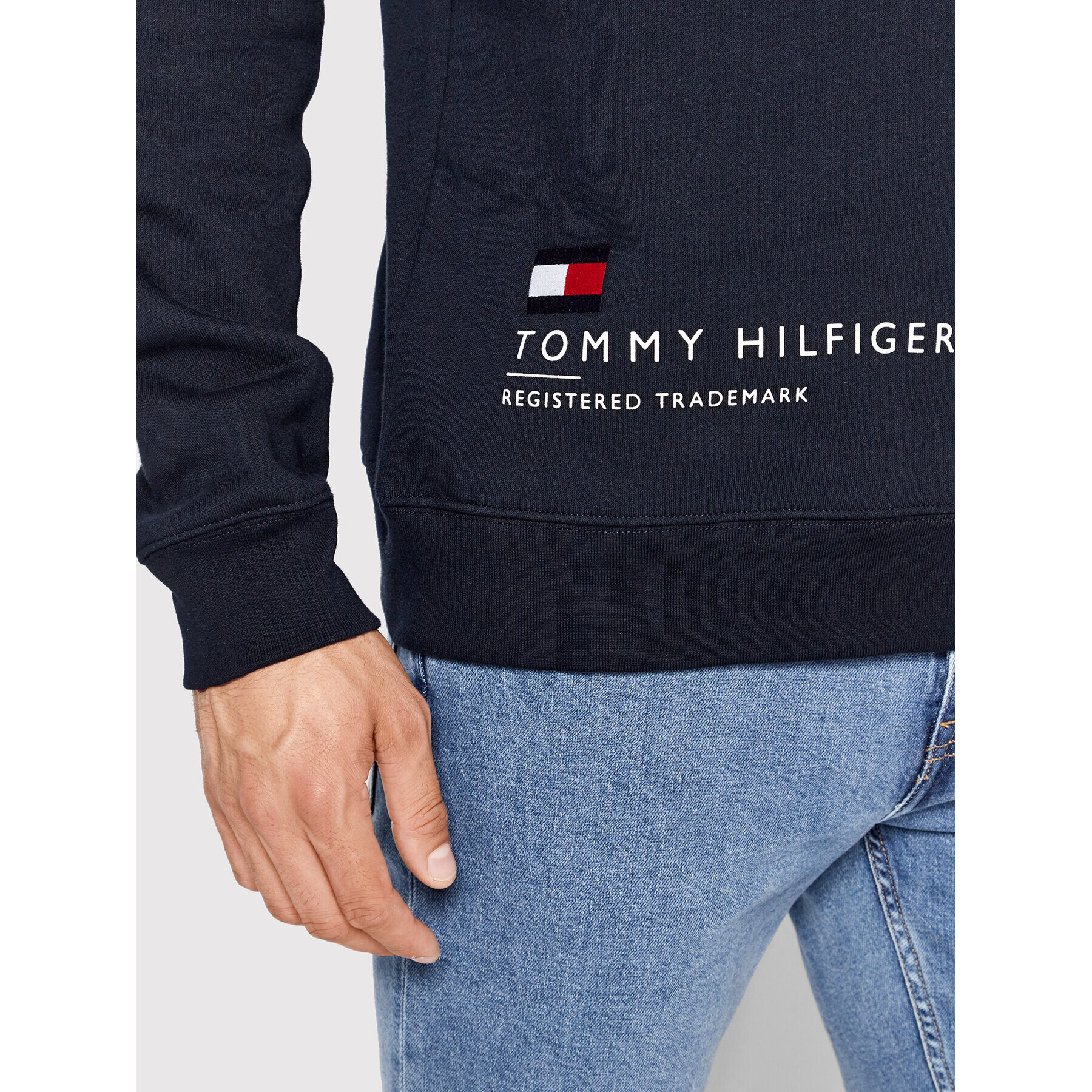 Tommy Hilfiger Суитшърт Hem Placement MW0MW25068 Тъмносин Regular Fit - Pepit.bg