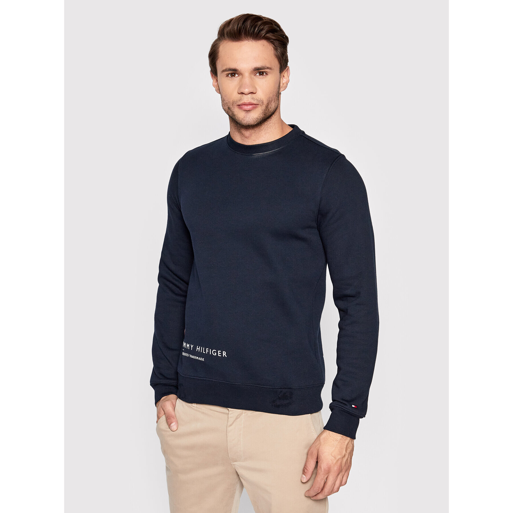 Tommy Hilfiger Суитшърт Hem Placement MW0MW25068 Тъмносин Regular Fit - Pepit.bg