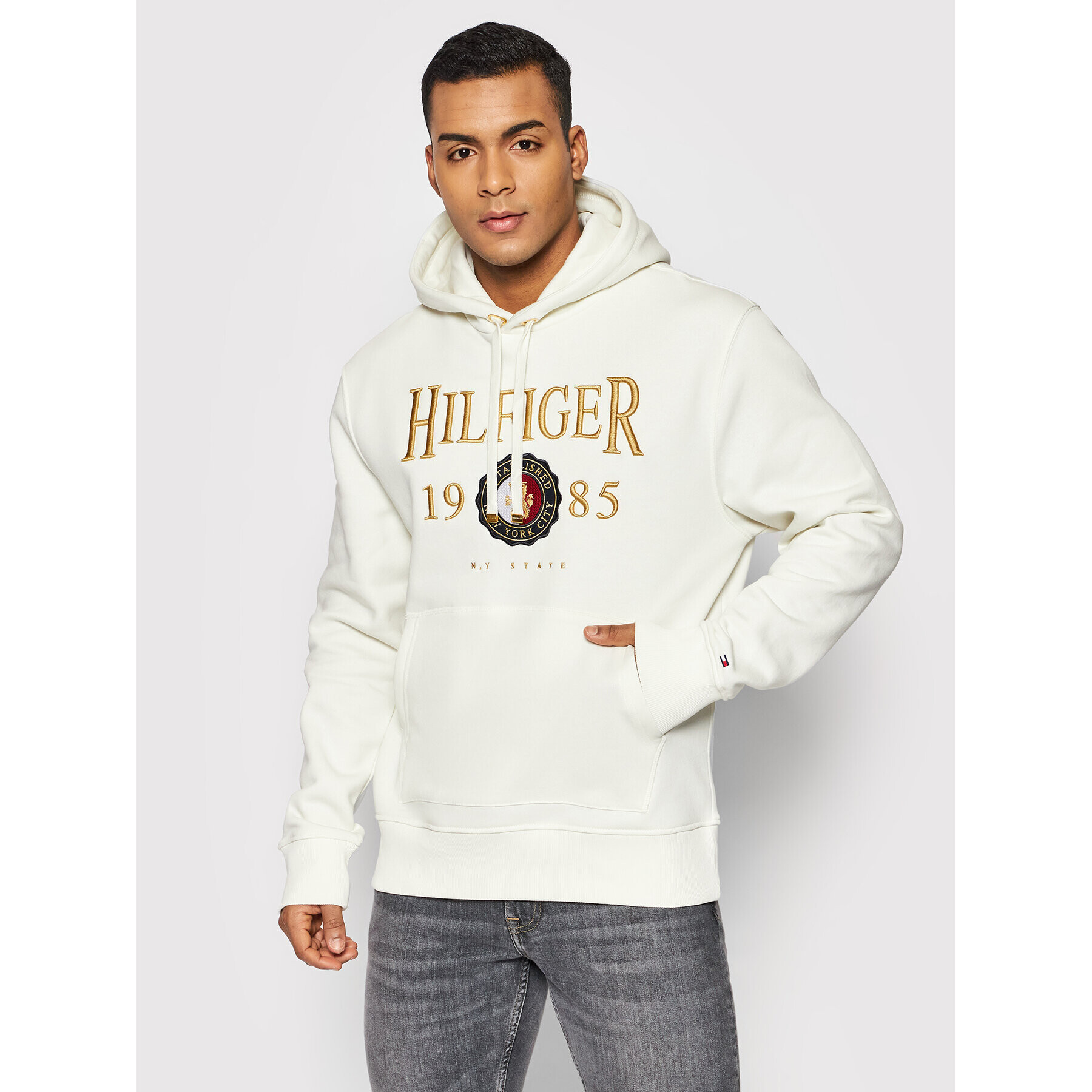 Tommy Hilfiger Суитшърт Icon Crest MW0MW22124 Бял Regular Fit - Pepit.bg