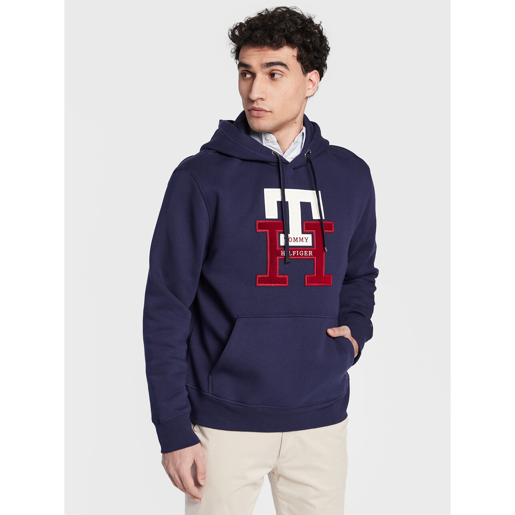 Tommy Hilfiger Суитшърт Icon Monogram MW0MW29586 Тъмносин Relaxed Fit - Pepit.bg