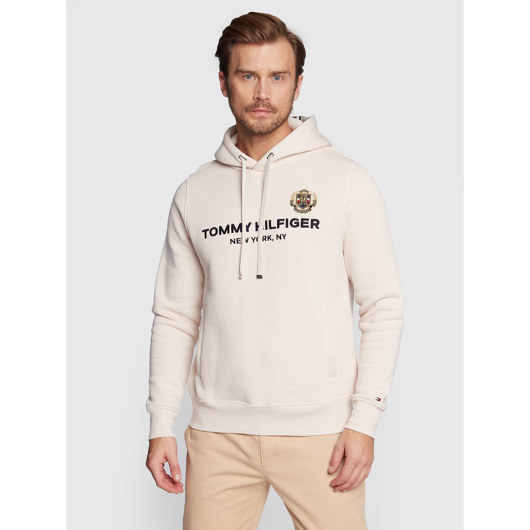 Tommy Hilfiger Суитшърт Icon Stack Crest MW0MW29332 Бежов Regular Fit - Pepit.bg
