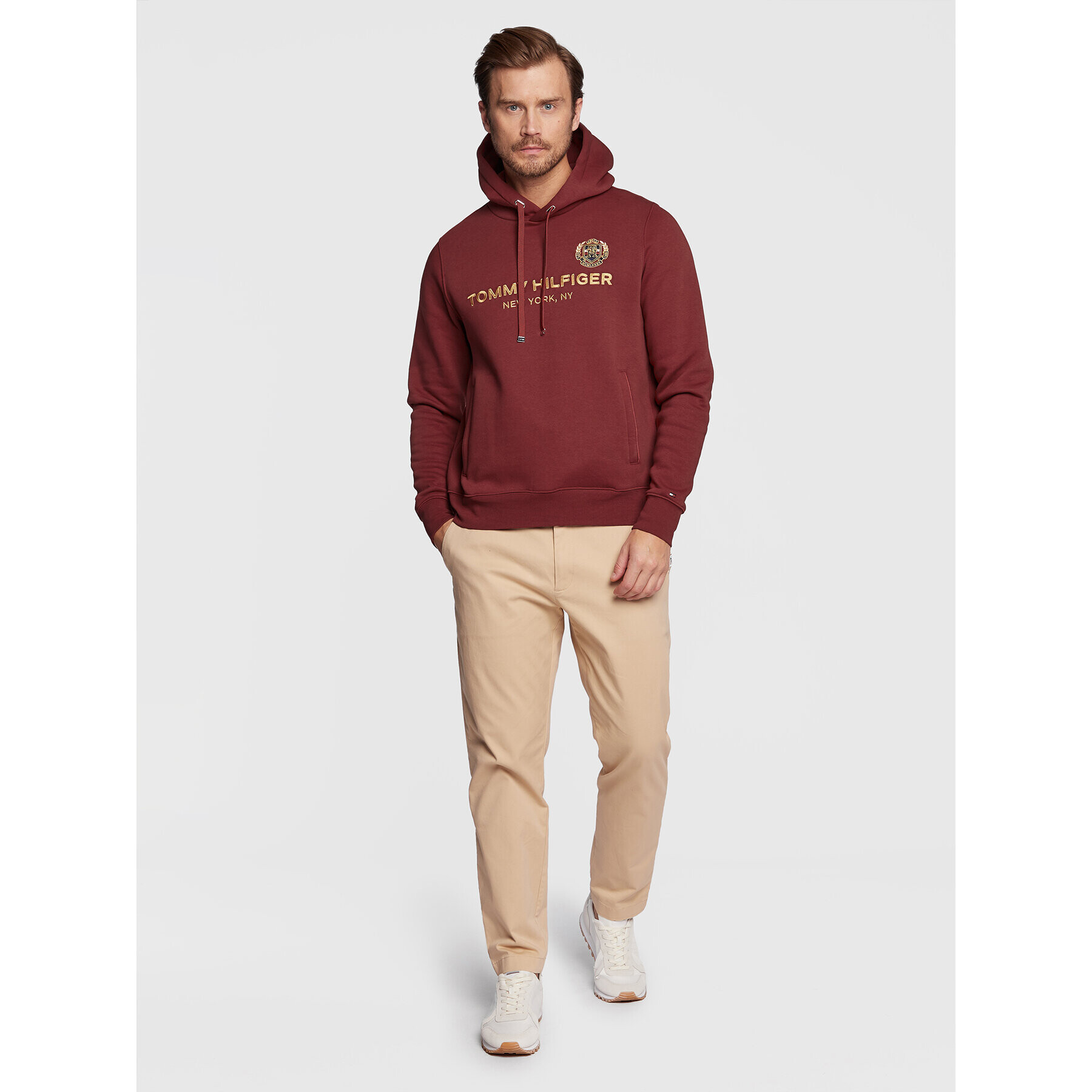 Tommy Hilfiger Суитшърт Icon Stack Crest MW0MW29332 Червен Regular Fit - Pepit.bg