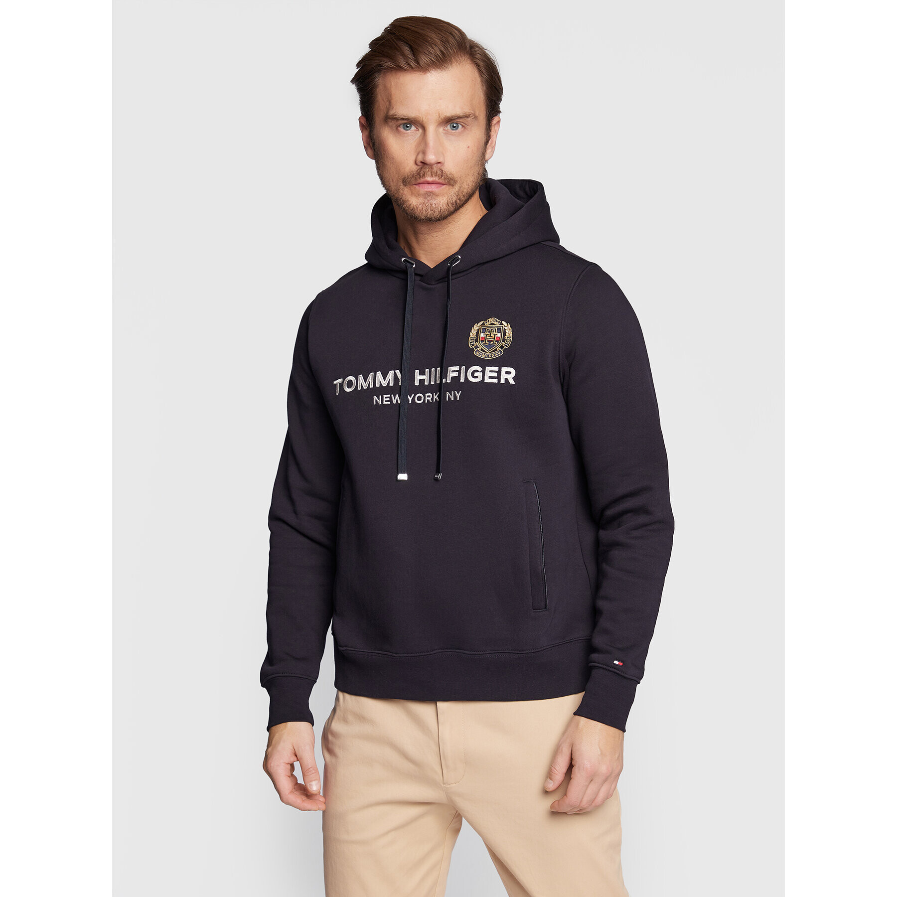 Tommy Hilfiger Суитшърт Icon Stack Crest MW0MW29332 Тъмносин Regular Fit - Pepit.bg