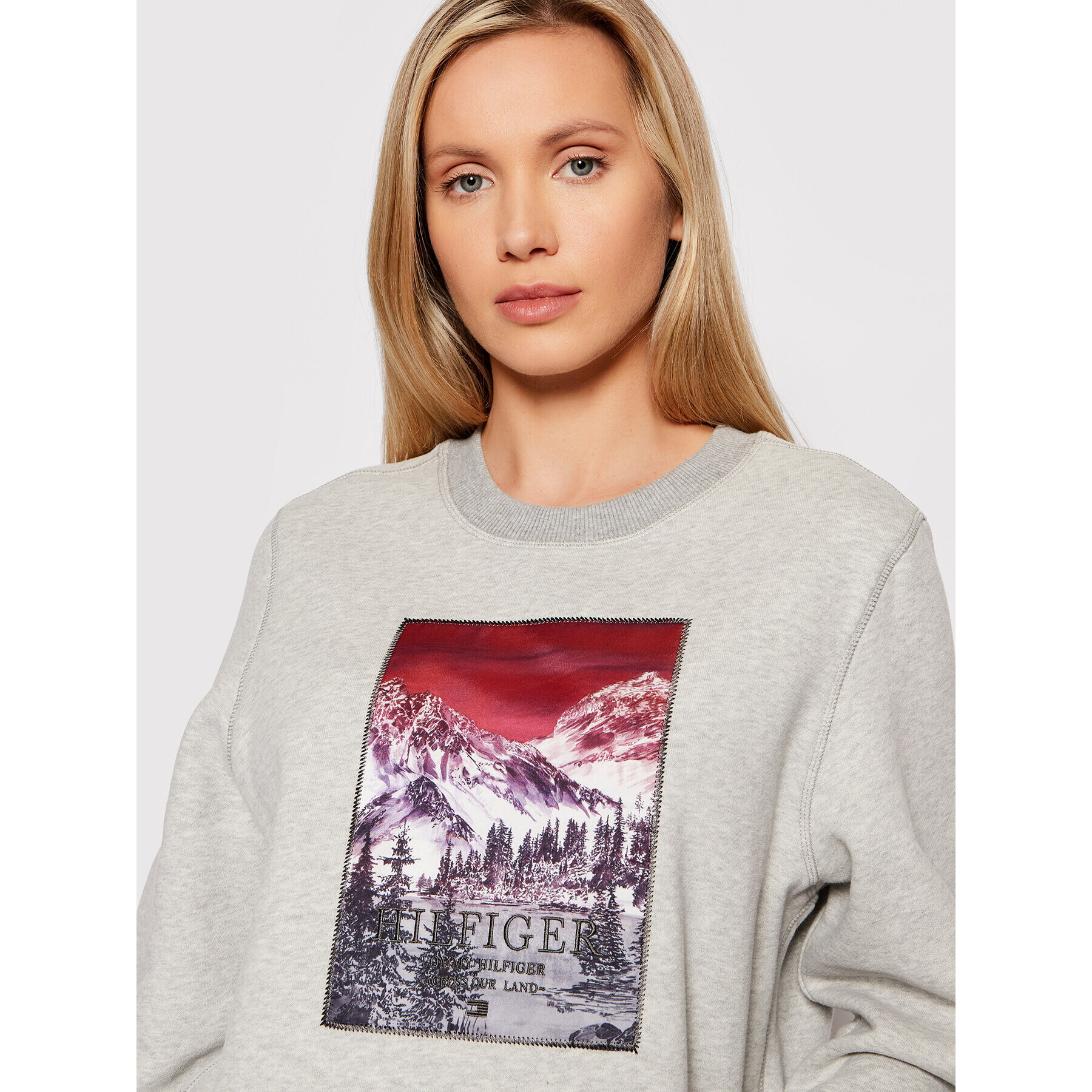 Tommy Hilfiger Суитшърт ICONS Landscape Logo WW0WW31423 Сив Regular Fit - Pepit.bg