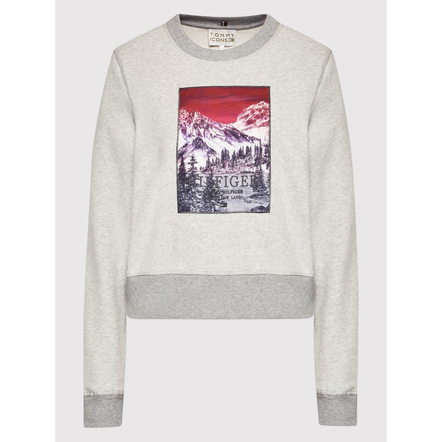 Tommy Hilfiger Суитшърт ICONS Landscape Logo WW0WW31423 Сив Regular Fit - Pepit.bg