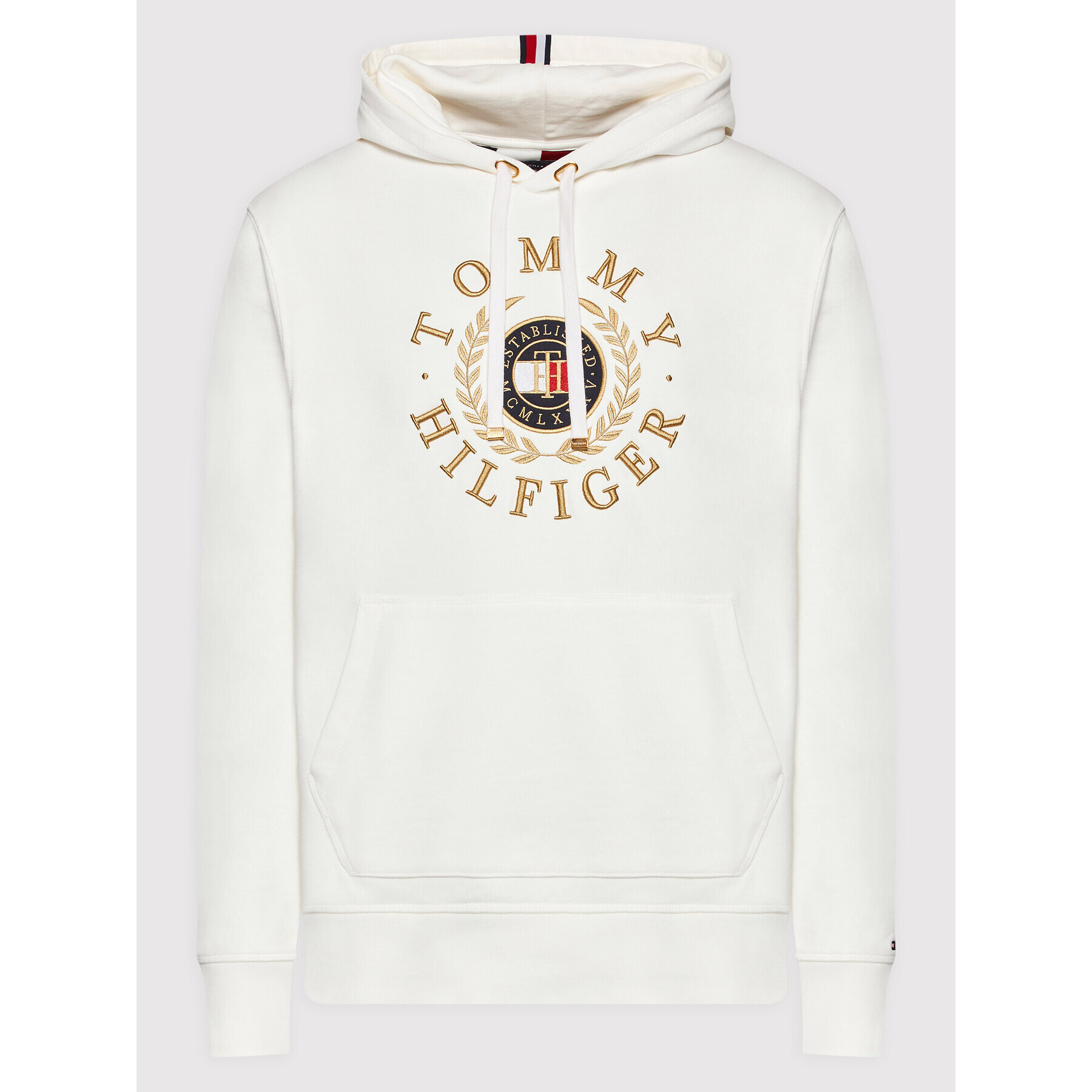 Tommy Hilfiger Суитшърт ICONS Roundall Graphic MW0MW24345 Бял Regular Fit - Pepit.bg