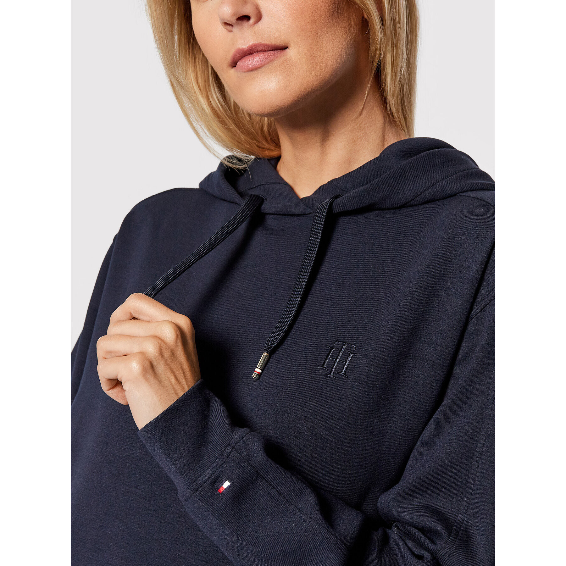 Tommy Hilfiger Суитшърт Interlock WW0WW32305 Тъмносин Relaxed Fit - Pepit.bg