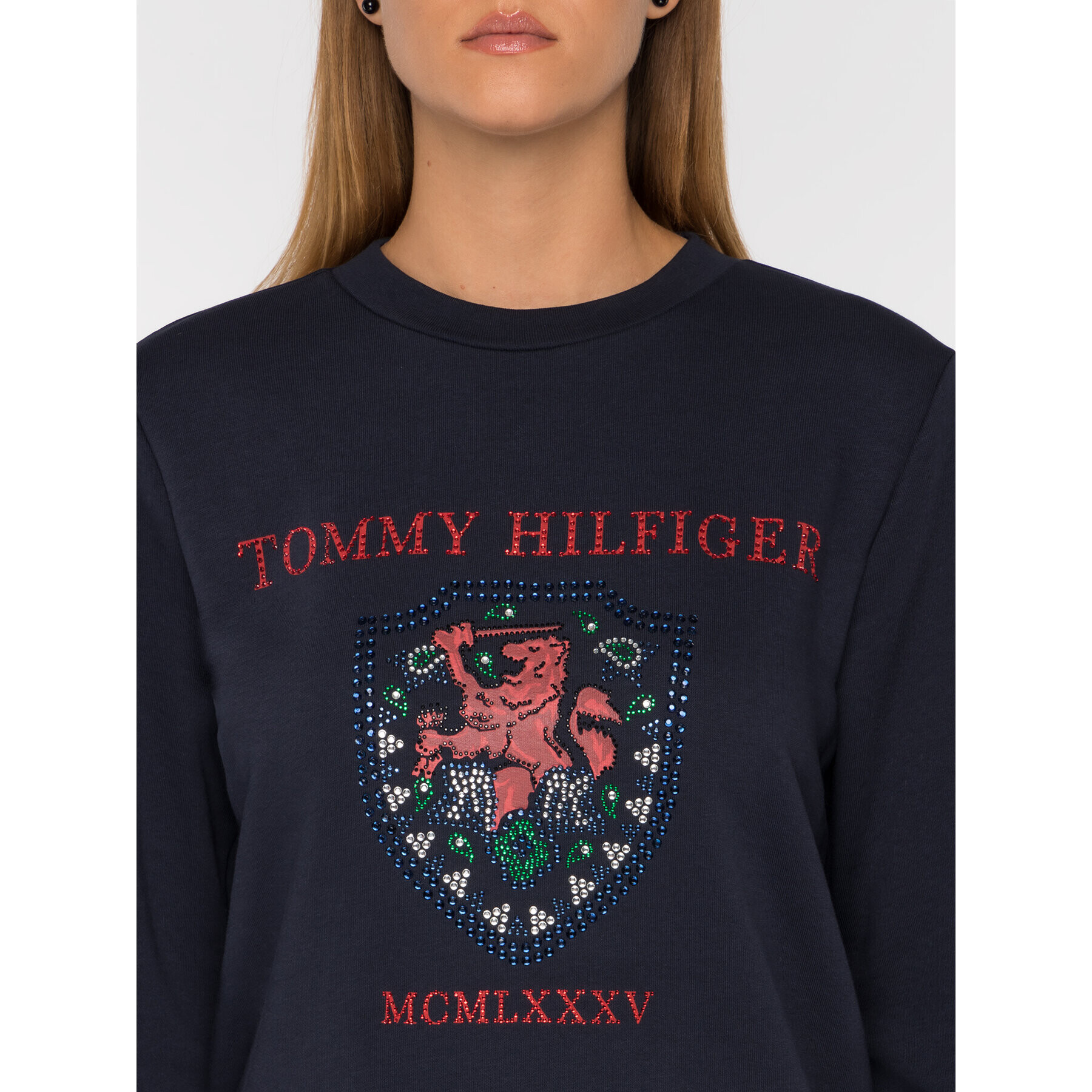 Tommy Hilfiger Суитшърт Kristal WW0WW25907 Тъмносин Regular Fit - Pepit.bg