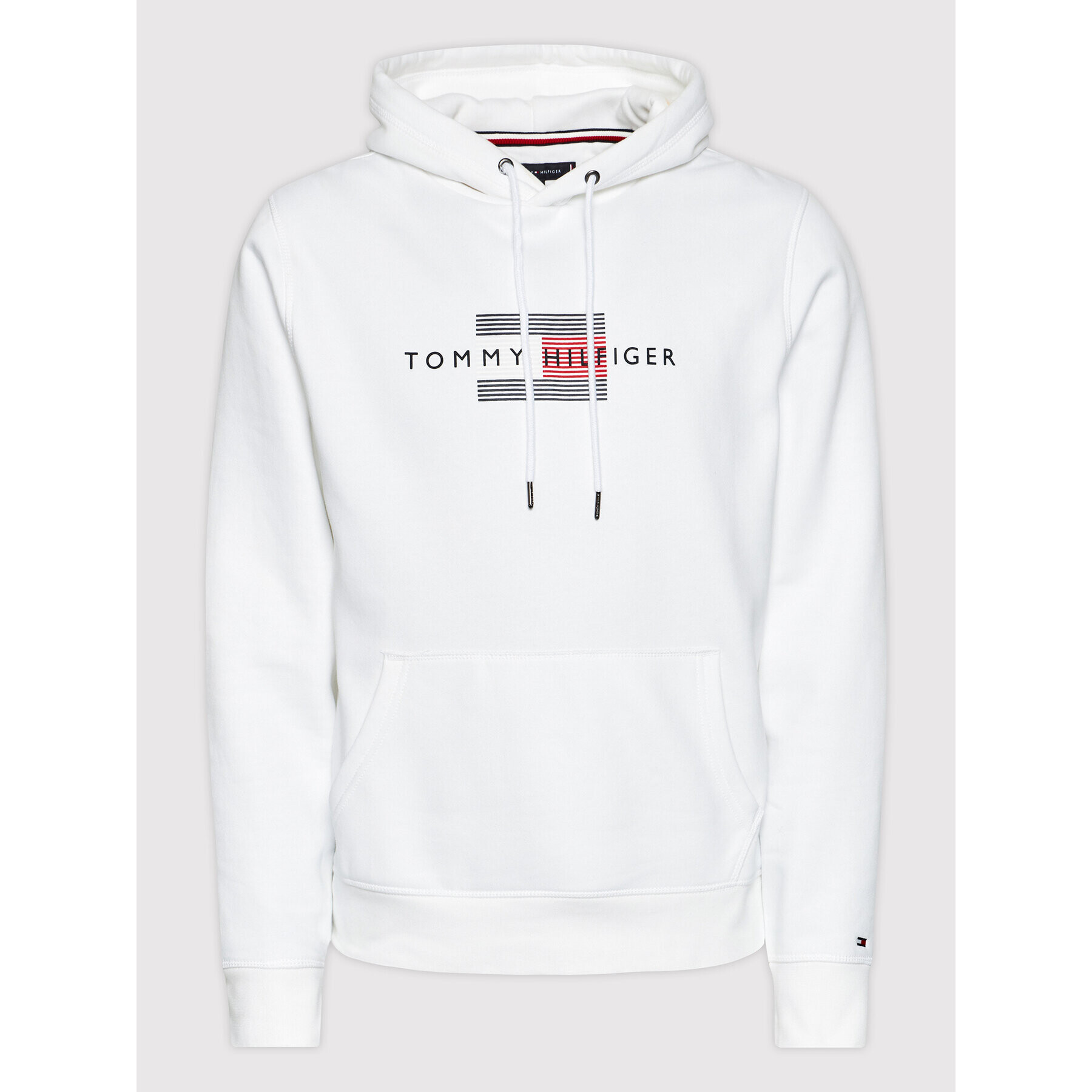 Tommy Hilfiger Суитшърт Lines MW0MW20952 Бял Regular Fit - Pepit.bg