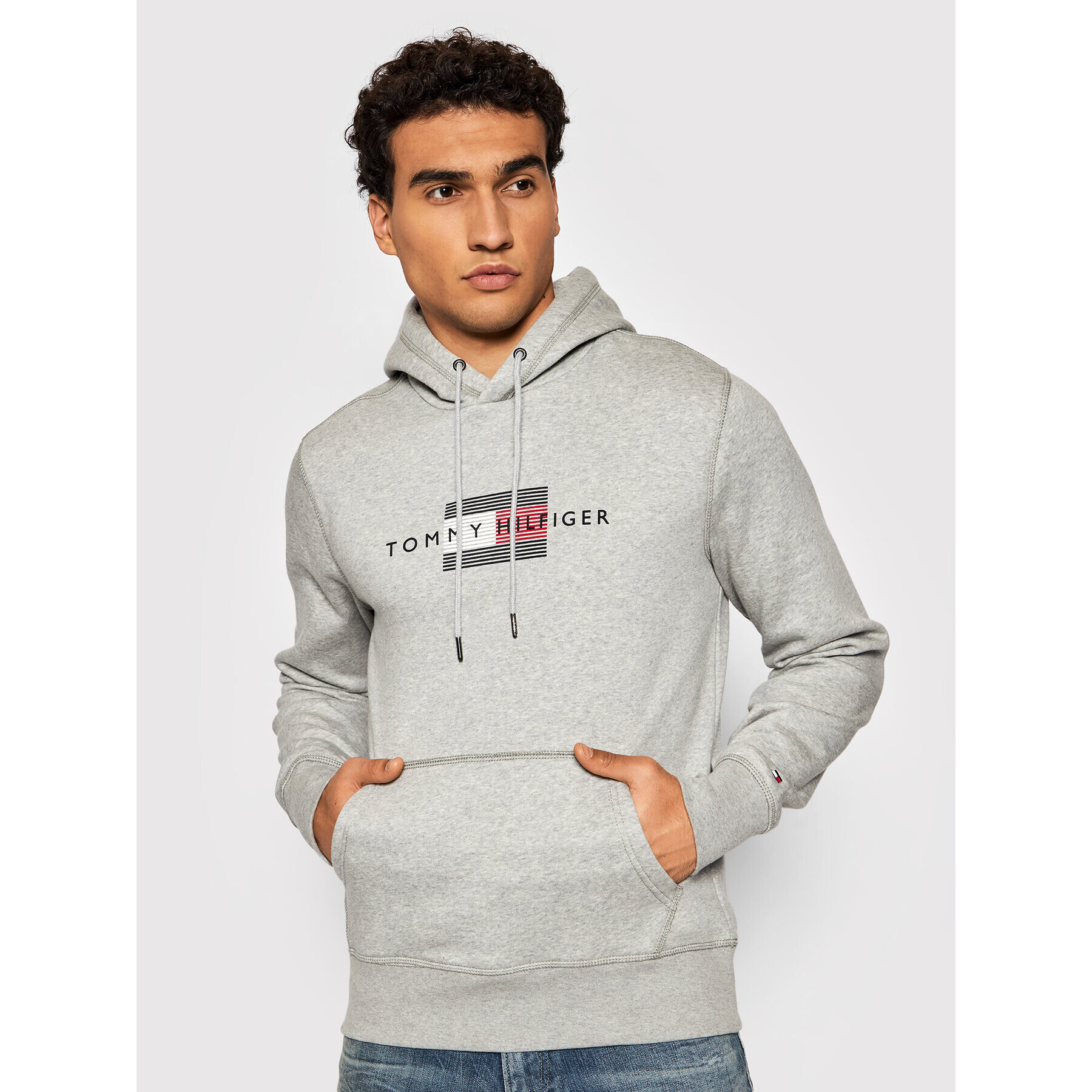 Tommy Hilfiger Суитшърт Lines MW0MW20952 Сив Regular Fit - Pepit.bg