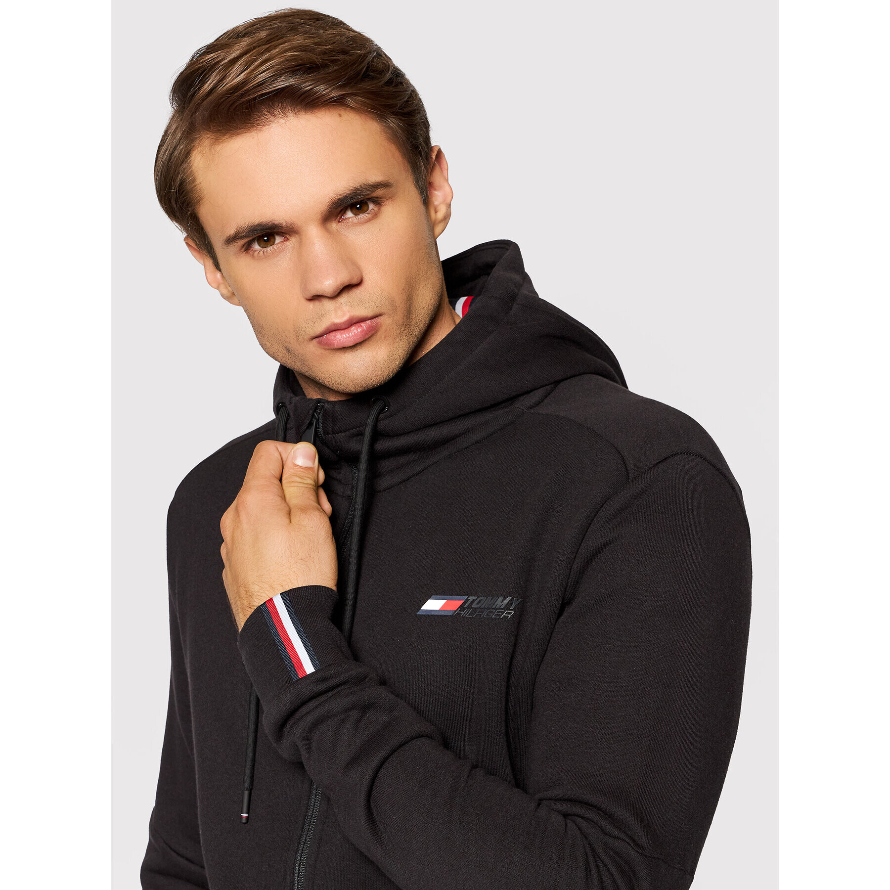 Tommy Hilfiger Суитшърт Logo Fleece MW0MW17256 Черен Regular Fit - Pepit.bg