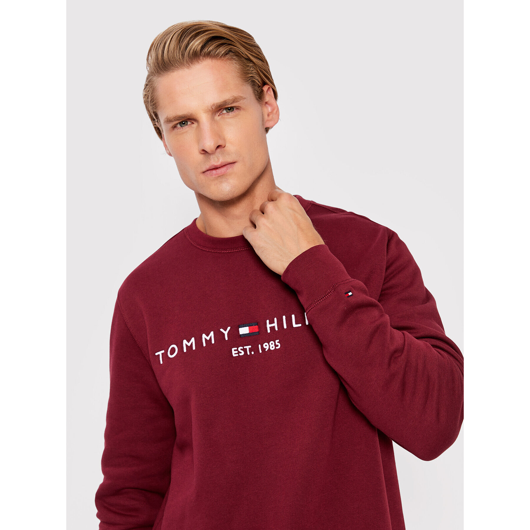 Tommy Hilfiger Суитшърт Logo MW0MW11596 Бордо Regular Fit - Pepit.bg