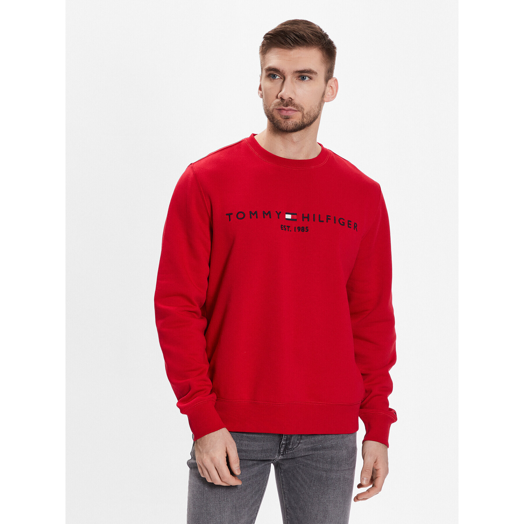 Tommy Hilfiger Суитшърт Logo MW0MW11596 Червен Regular Fit - Pepit.bg