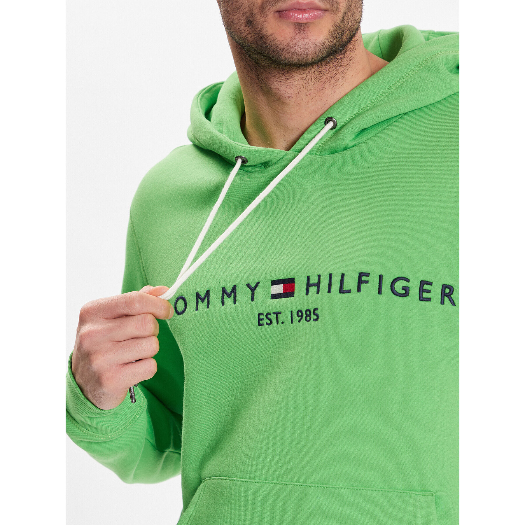 Tommy Hilfiger Суитшърт Logo MW0MW11599 Зелен Regular Fit - Pepit.bg