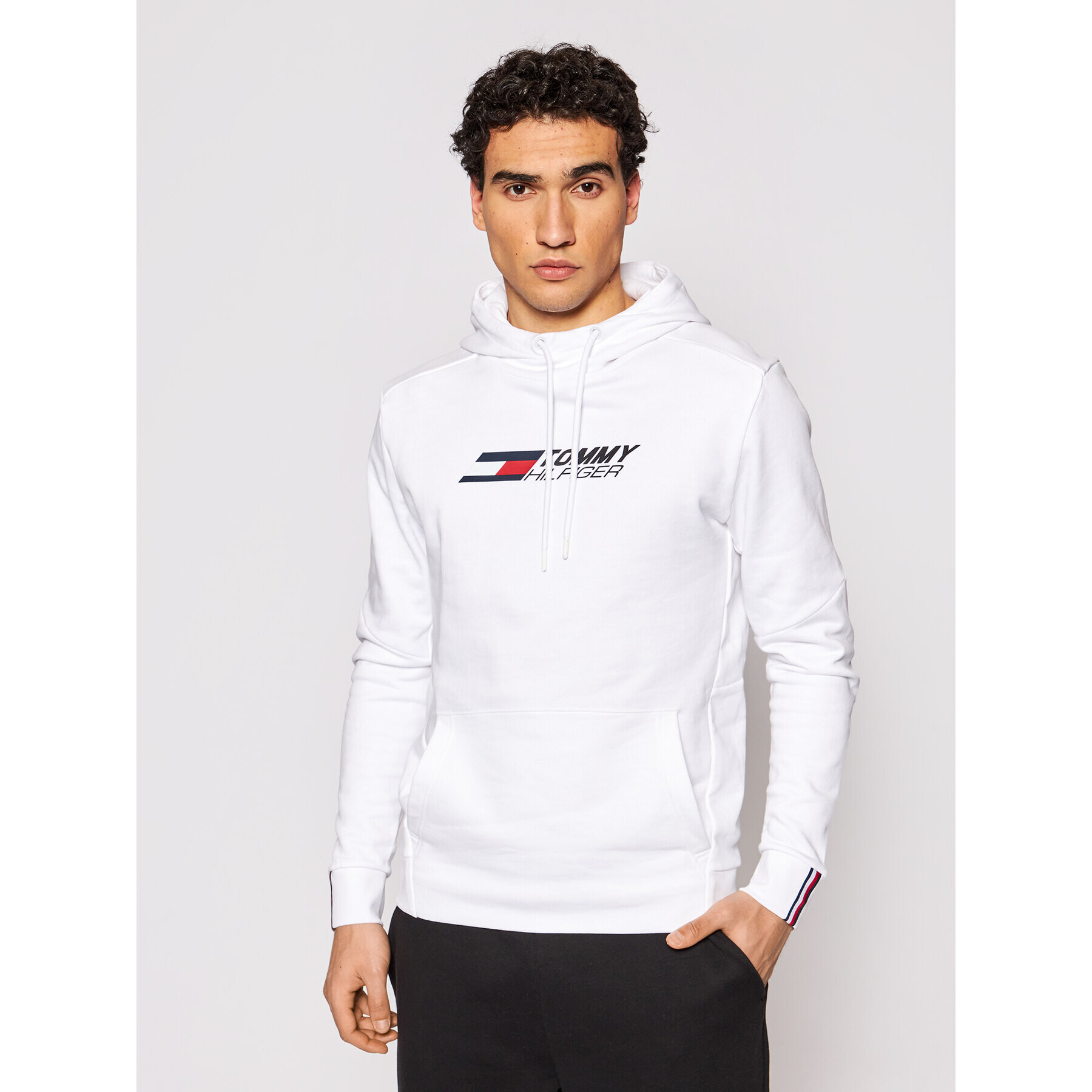 Tommy Hilfiger Суитшърт Logo MW0MW17255 Бял Relaxed Fit - Pepit.bg