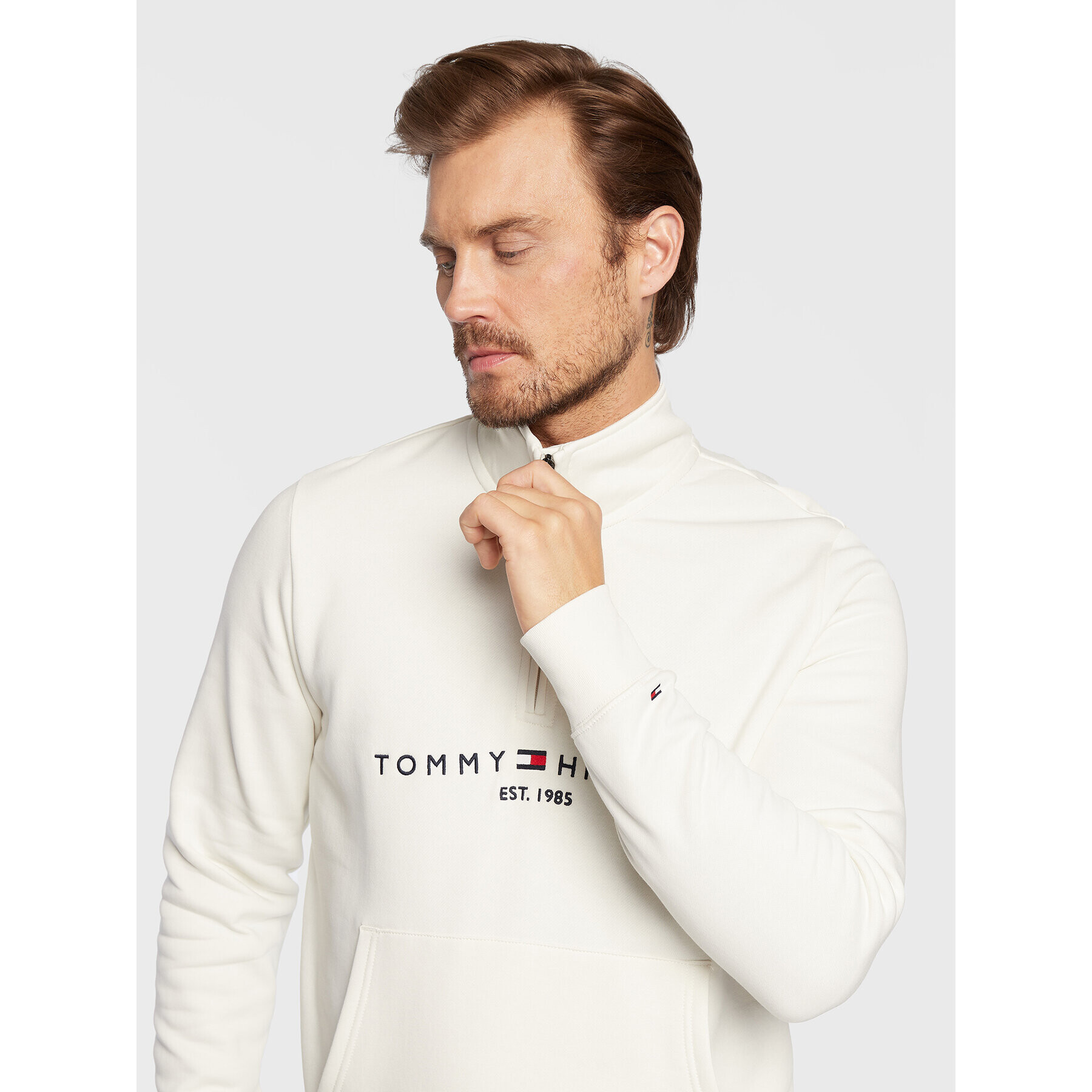Tommy Hilfiger Суитшърт Logo MW0MW20954 Бял Regular Fit - Pepit.bg