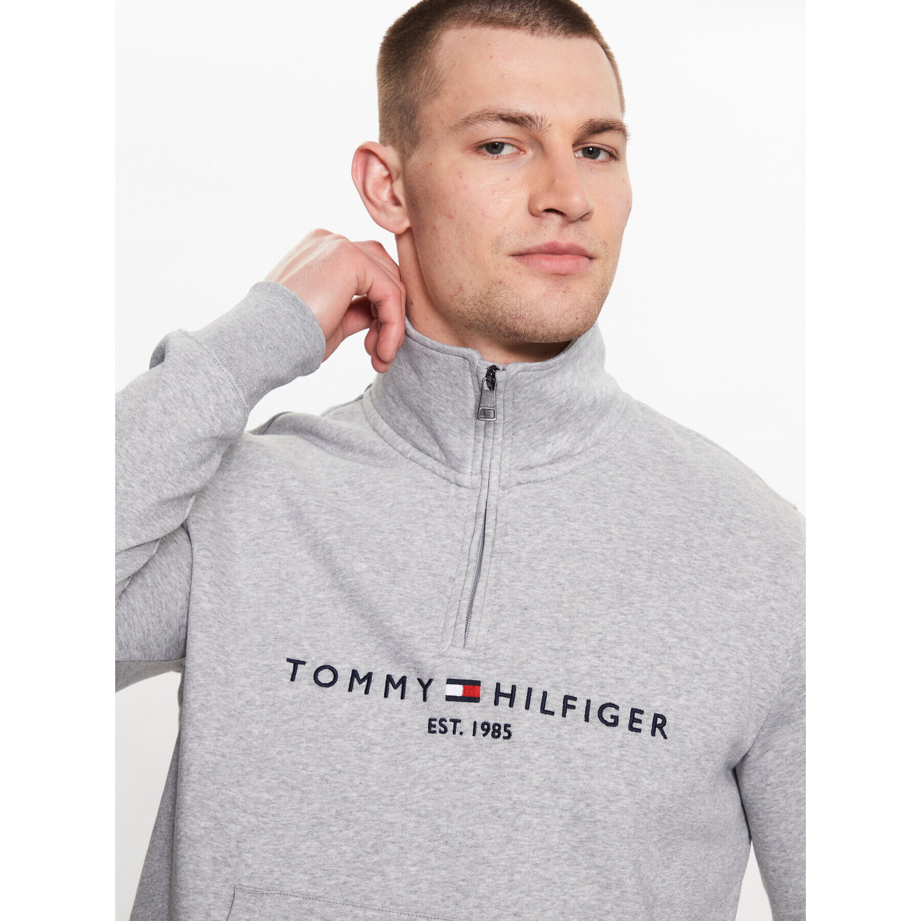 Tommy Hilfiger Суитшърт Logo MW0MW20954 Сив Regular Fit - Pepit.bg