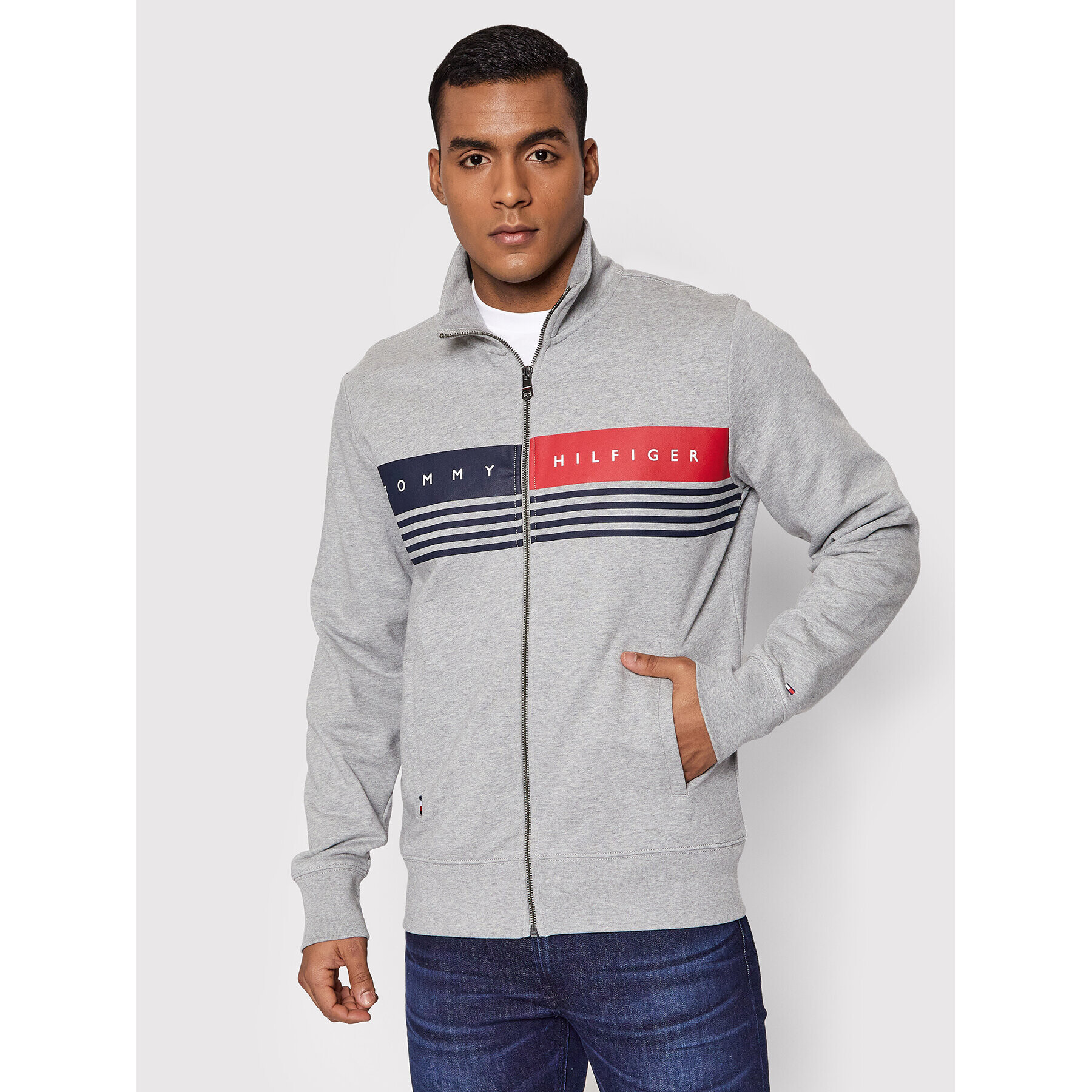 Tommy Hilfiger Суитшърт Logo MW0MW21094 Сив Regular Fit - Pepit.bg