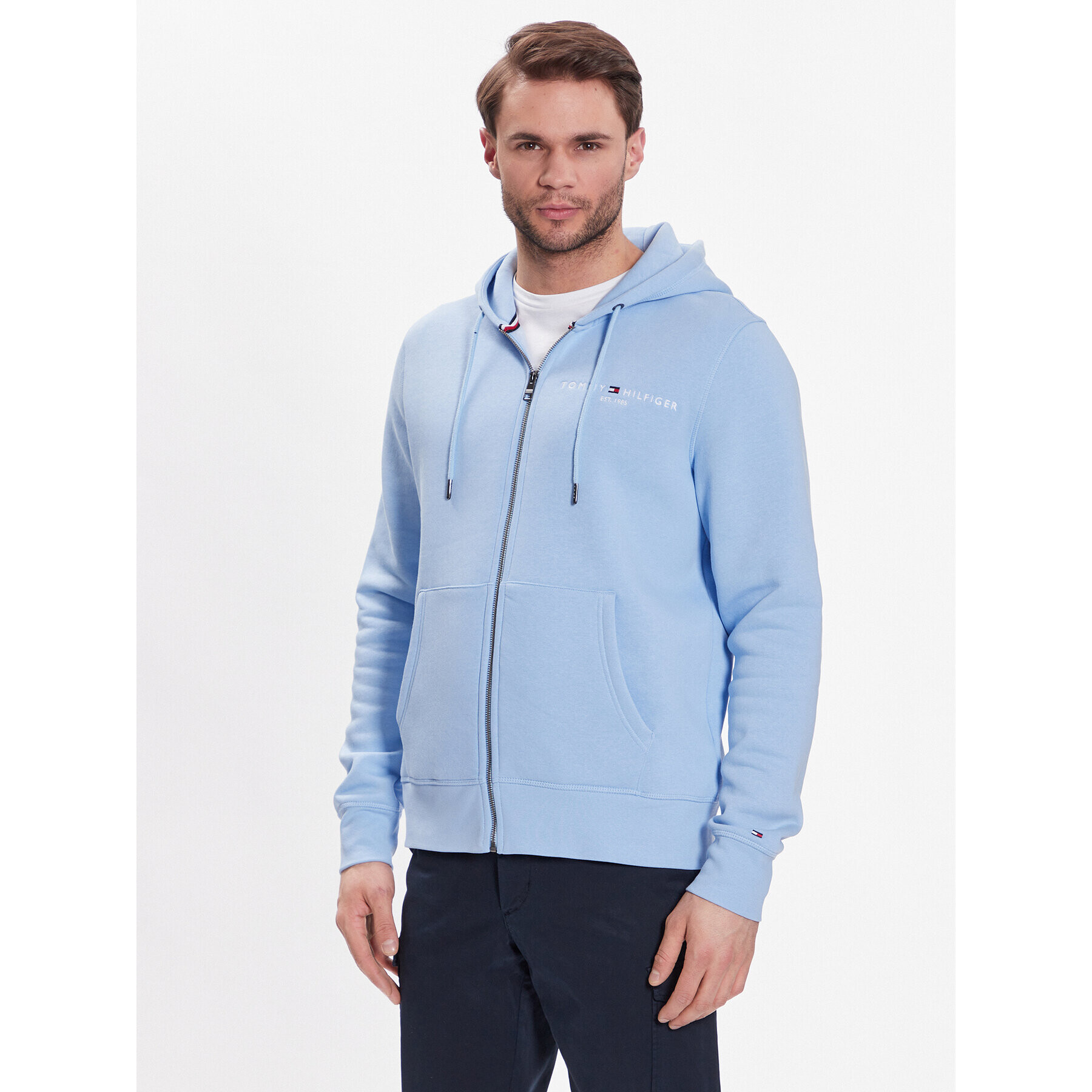 Tommy Hilfiger Суитшърт Logo MW0MW22197 Син Regular Fit - Pepit.bg