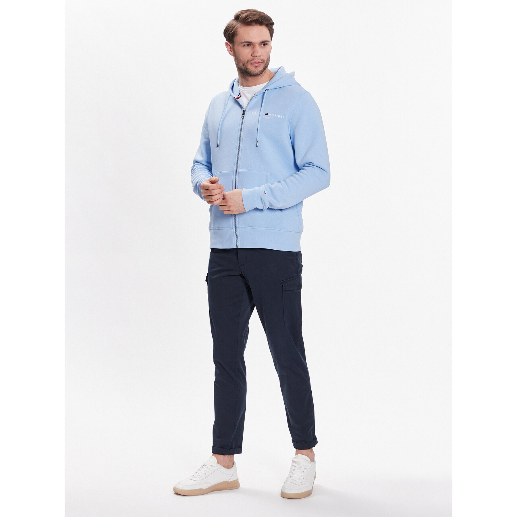 Tommy Hilfiger Суитшърт Logo MW0MW22197 Син Regular Fit - Pepit.bg