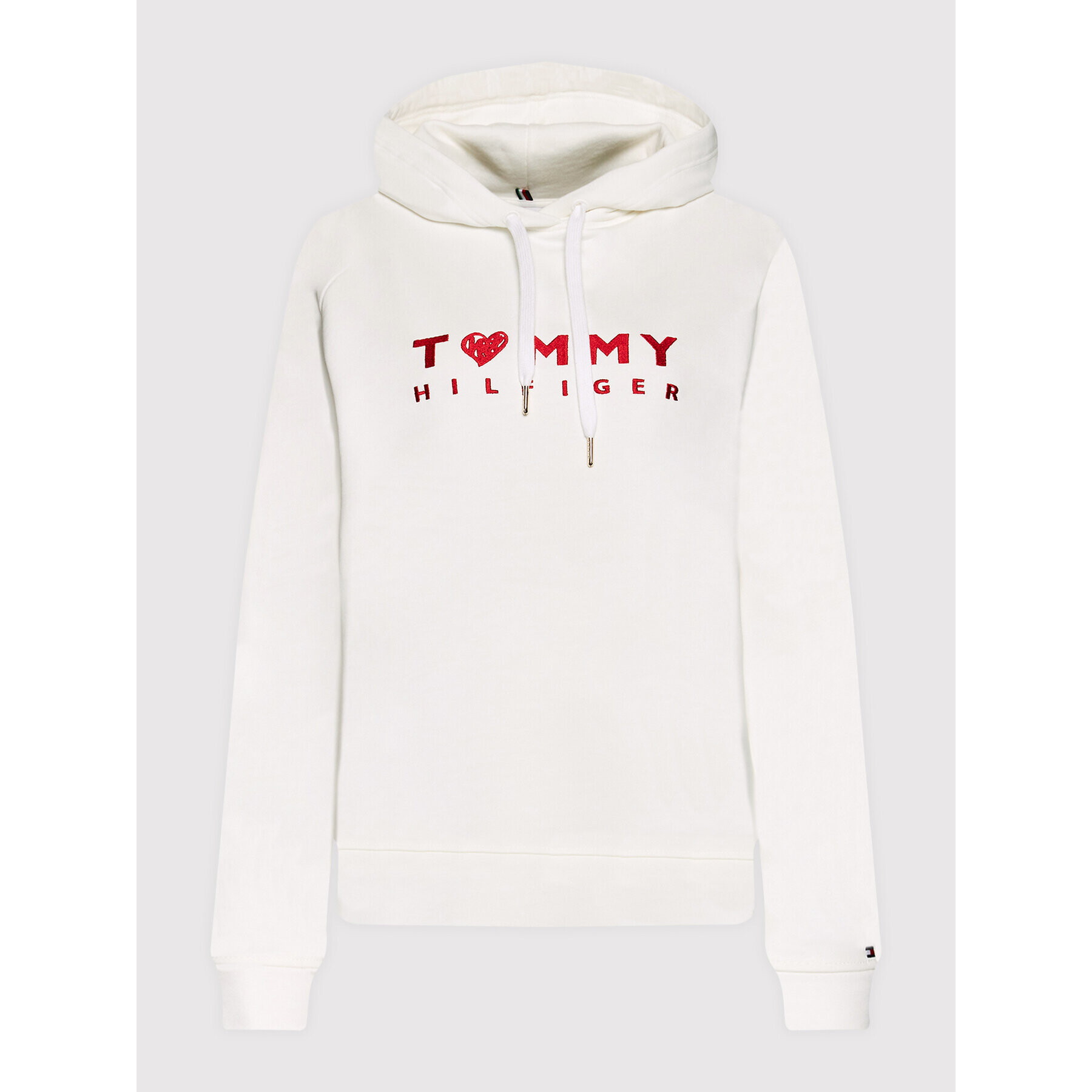 Tommy Hilfiger Суитшърт Logo WW0WW35482 Бял Regular Fit - Pepit.bg