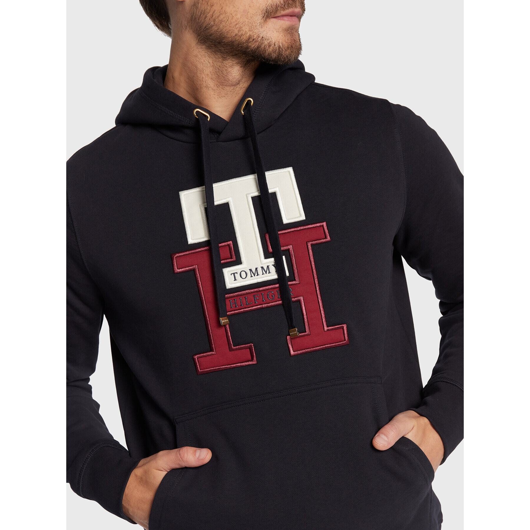 Tommy Hilfiger Суитшърт Lux Monogram MW0MW28187 Тъмносин Regular Fit - Pepit.bg