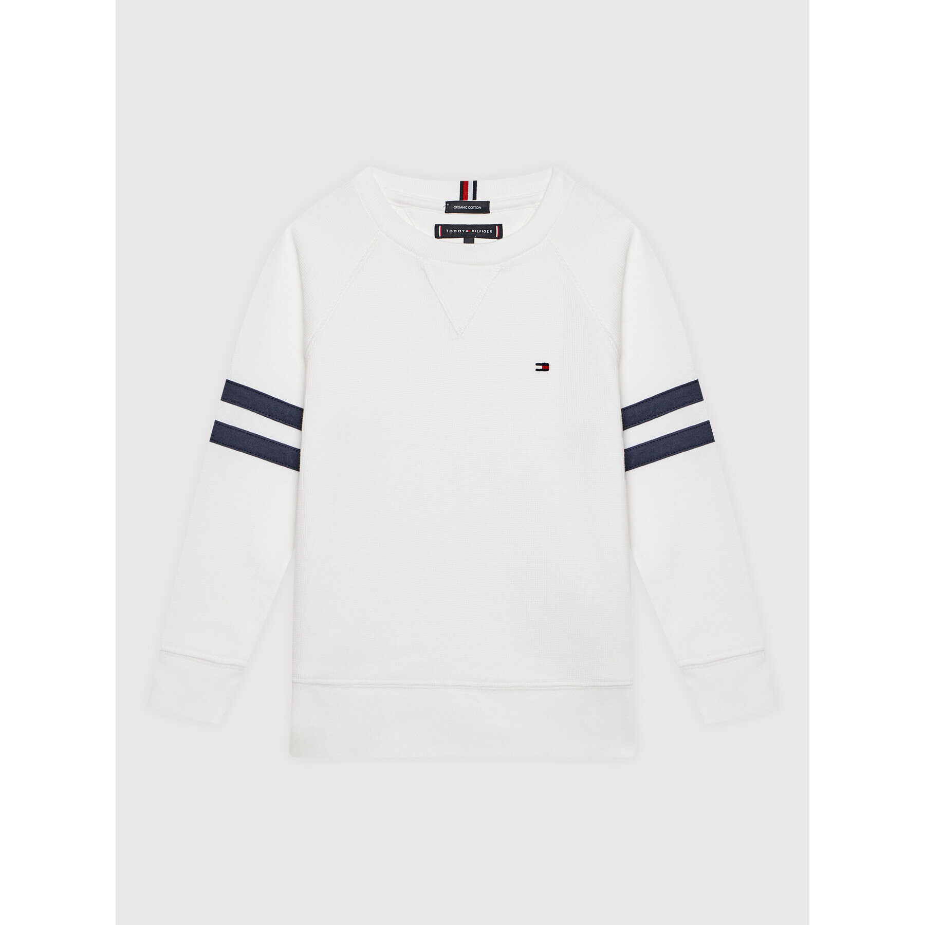 Tommy Hilfiger Суитшърт Mini Waffle KB0KB06883 M Бял Regular Fit - Pepit.bg